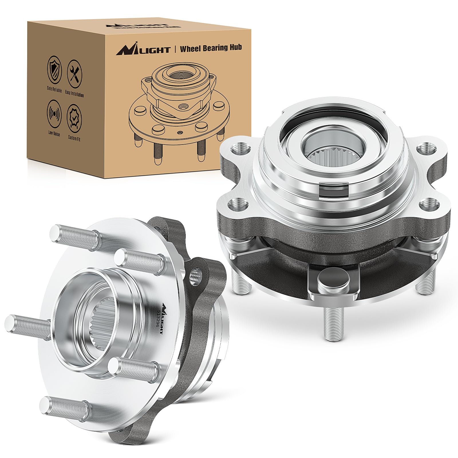 Nilight Front Wheel Hub Bearing Assembly for Nissan Altima 2007-2013 2014 2015 2016 2017 2018, Murano 2009-2018, Maxima 2009-201