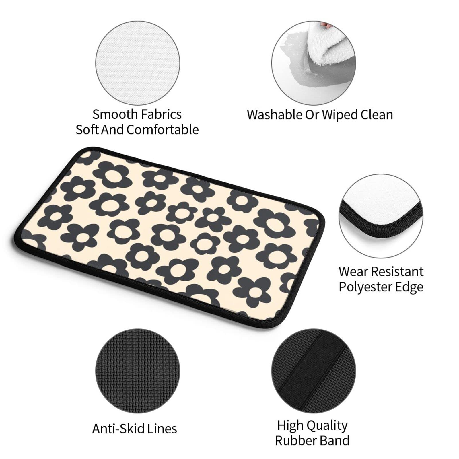 YANGDADA Vintage Groovy Flowers Auto Center Console Cover Pad Car Armrest Seat Box Cover Cushion Universal for Most Vehicle SUV