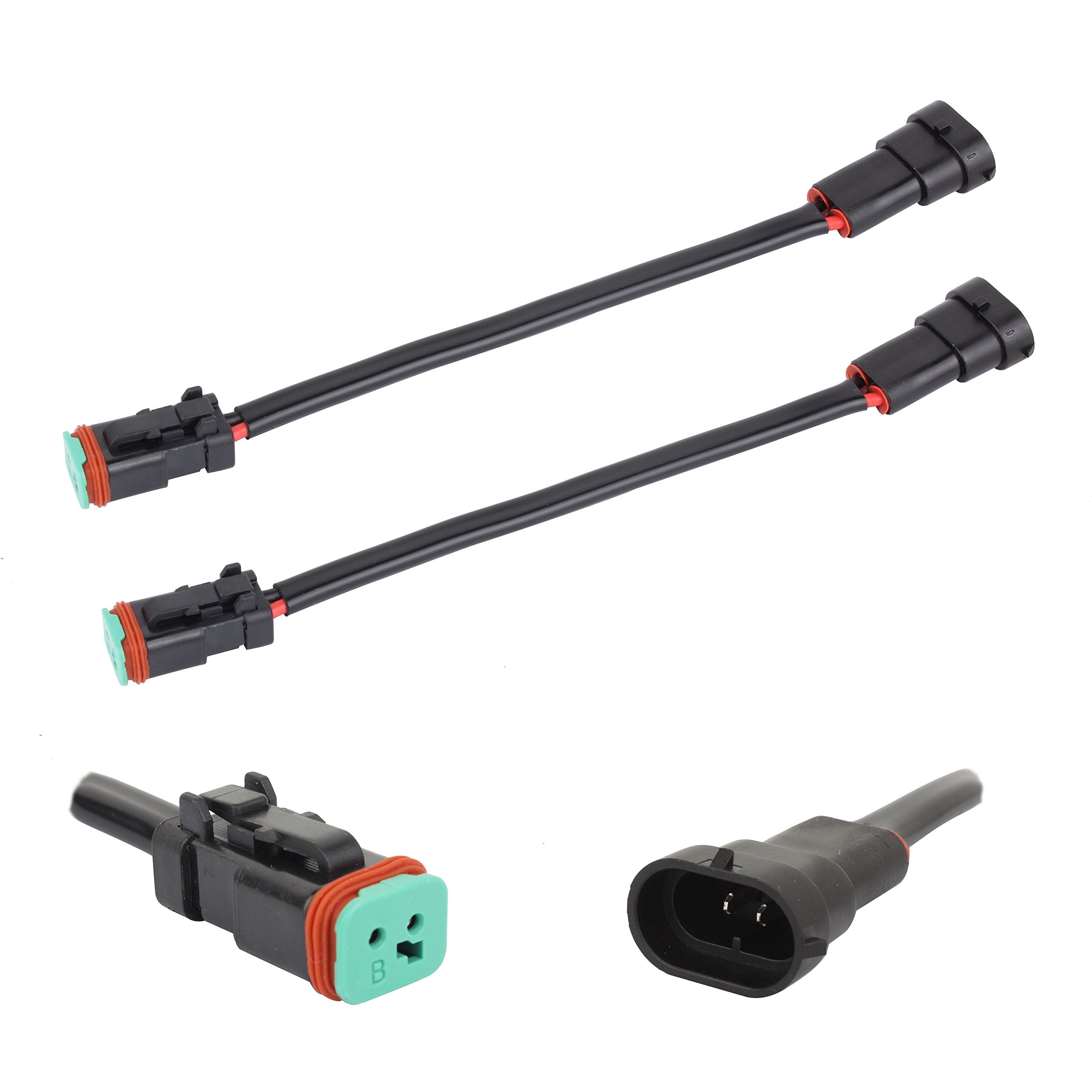 TOMALL H11 H8 to Deutsch DT DTP Connectors Convert Wiring Harness Socket Adapter for Light Bulb Convert Work Light Bar Retrofit