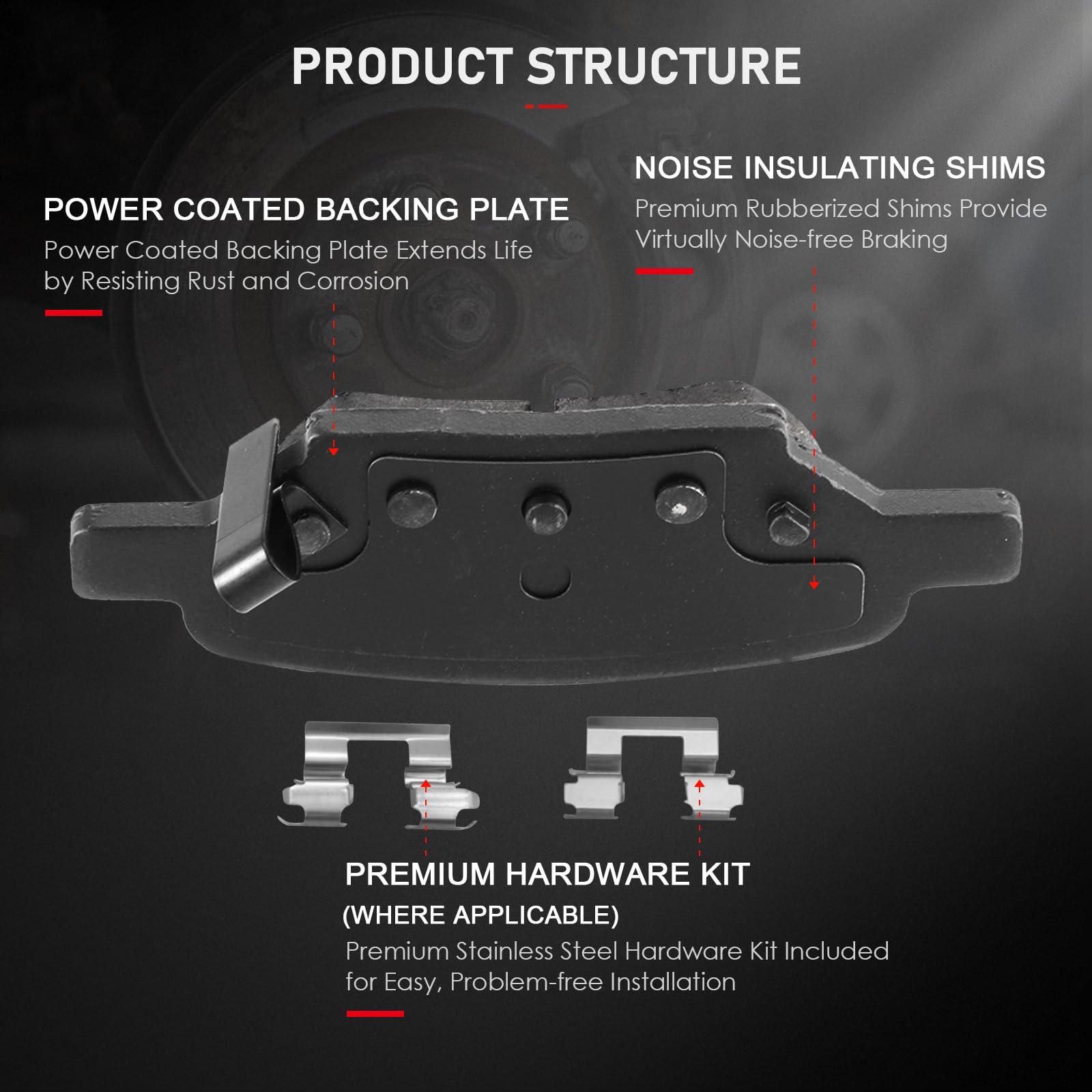 Cciyu D1028 D1033 Ceramic Front Rear Brake Pad Set Fit For Chevy Cobalt,Hhr,For Malibu,07-08 For Pontiac G5,05-10 For Pontiac G6