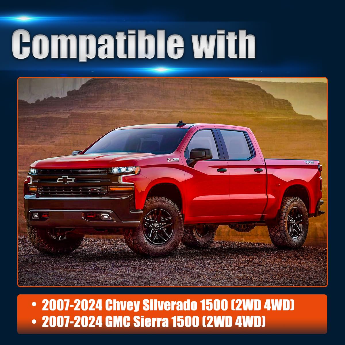 Gasupply 2.5'' Front Leveling Lift Kits, Compatible With 2007-2024 Chevy Gmc Silverado Sierr 1500 2Wd 4Wd, 2.5 Inch Raise Strut