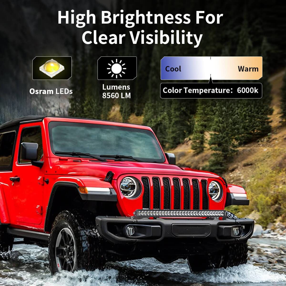 Lasfit 32 Inch Led Light Bar, Single Row, Spot Flood Combo Beam, Ip67 Waterproof Off Road Led Bumper Lights For Wrangler/F150/Ra