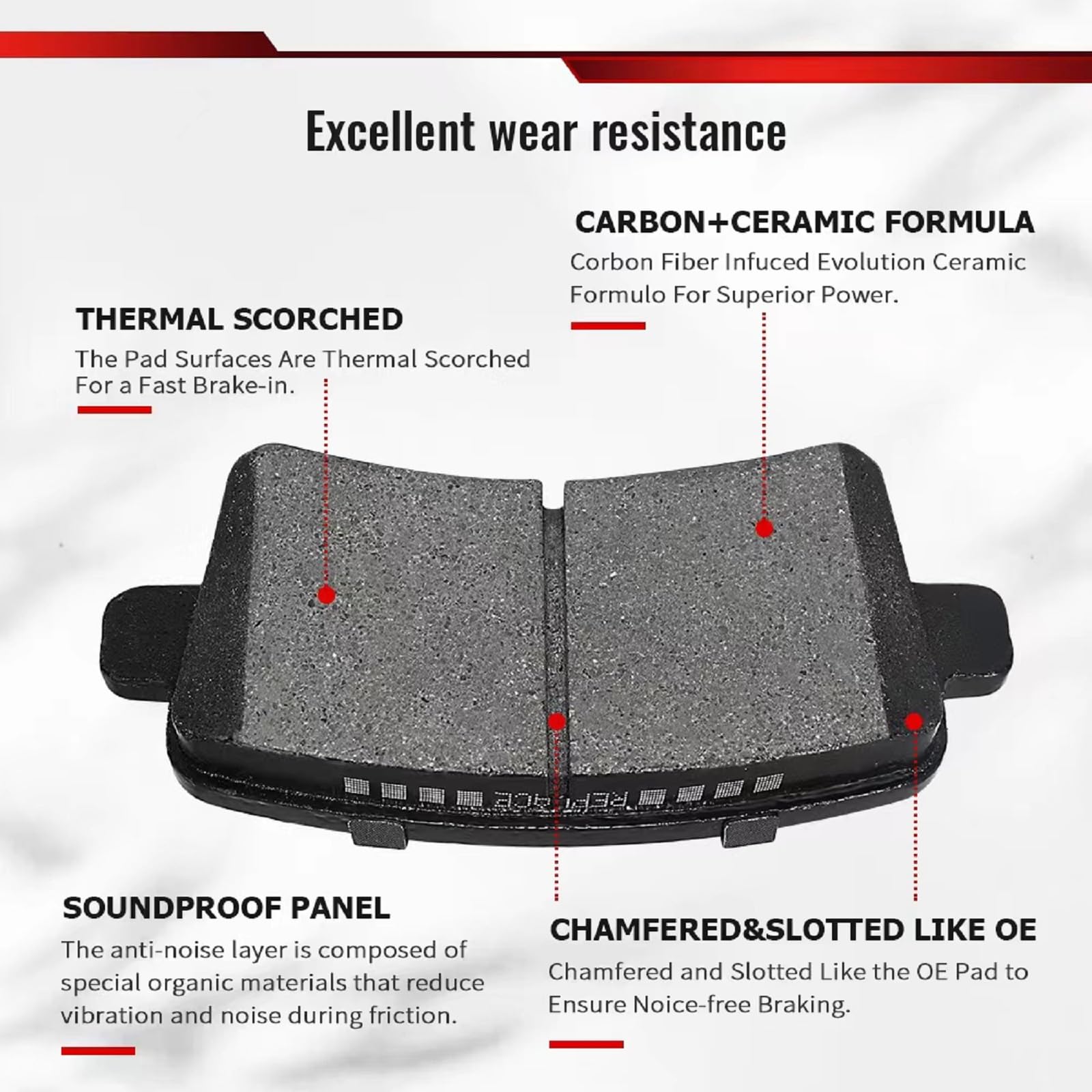 Sipautec-Ceramic Disc Brake Pads 4-Wheel Set Replacement For 2016 2017 2018 2019 2020 2021 2022 Honda Hr-V (Front+Rear)