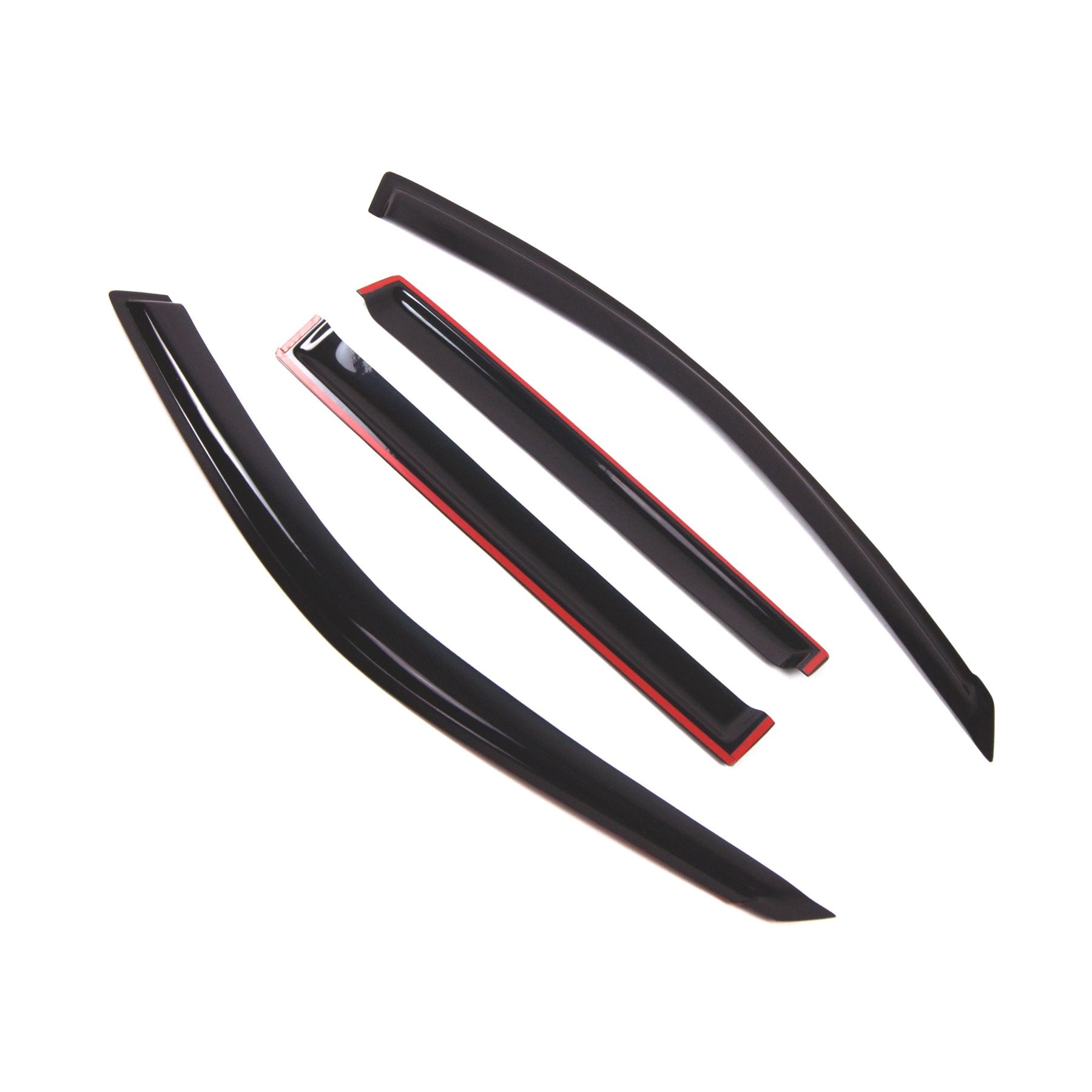 Tuningpros Wd2-428 Dark Smoke 4 Pcs Set Window Visor (Outside Mount) Deflector Rain Guard Compatible With 2001-2007 Toyota Highl