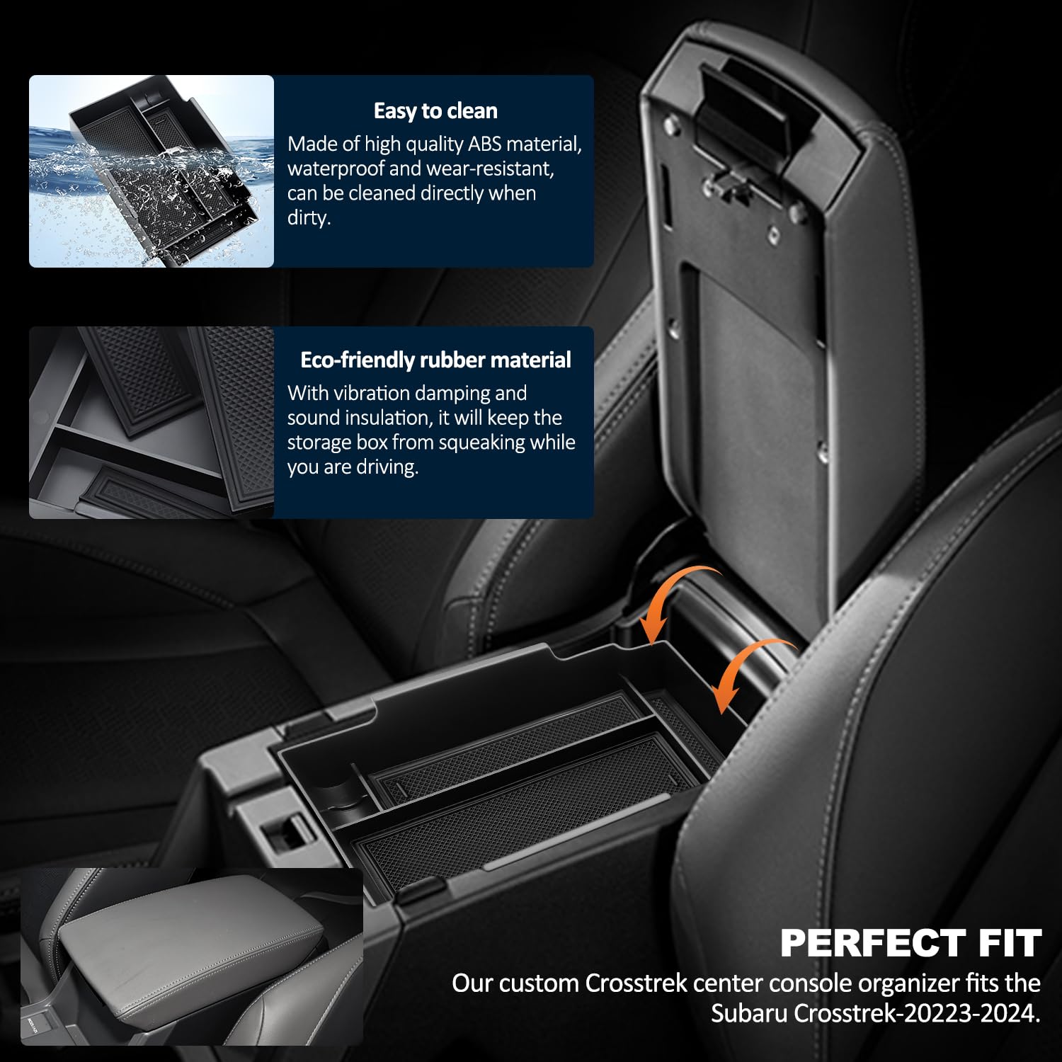 Nosxxus Center Console Organizer for 2024 Subaru Crosstrek (Base/Premium/Sport/Limited) Accessories/Subaru Impreza Accessories 2