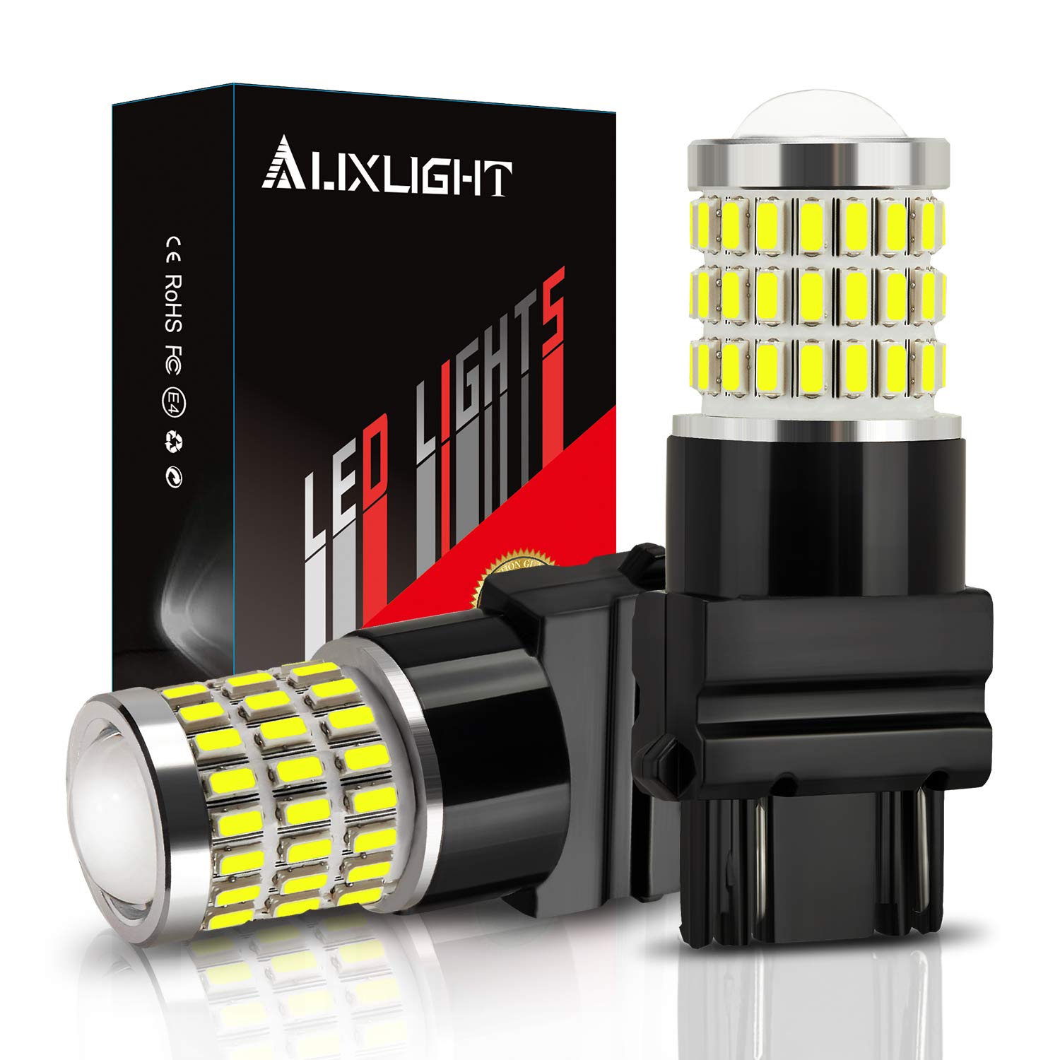 Auxlight 3157 3156 3057 4157 3157K Led Bulbs Xenon White, Ultra Bright 57-Smd Led Replacement For Back Up/Reverse Lights, Brake/Tail Lights, Turn Signal/Parking Or Running Lights (Pack Of 2)