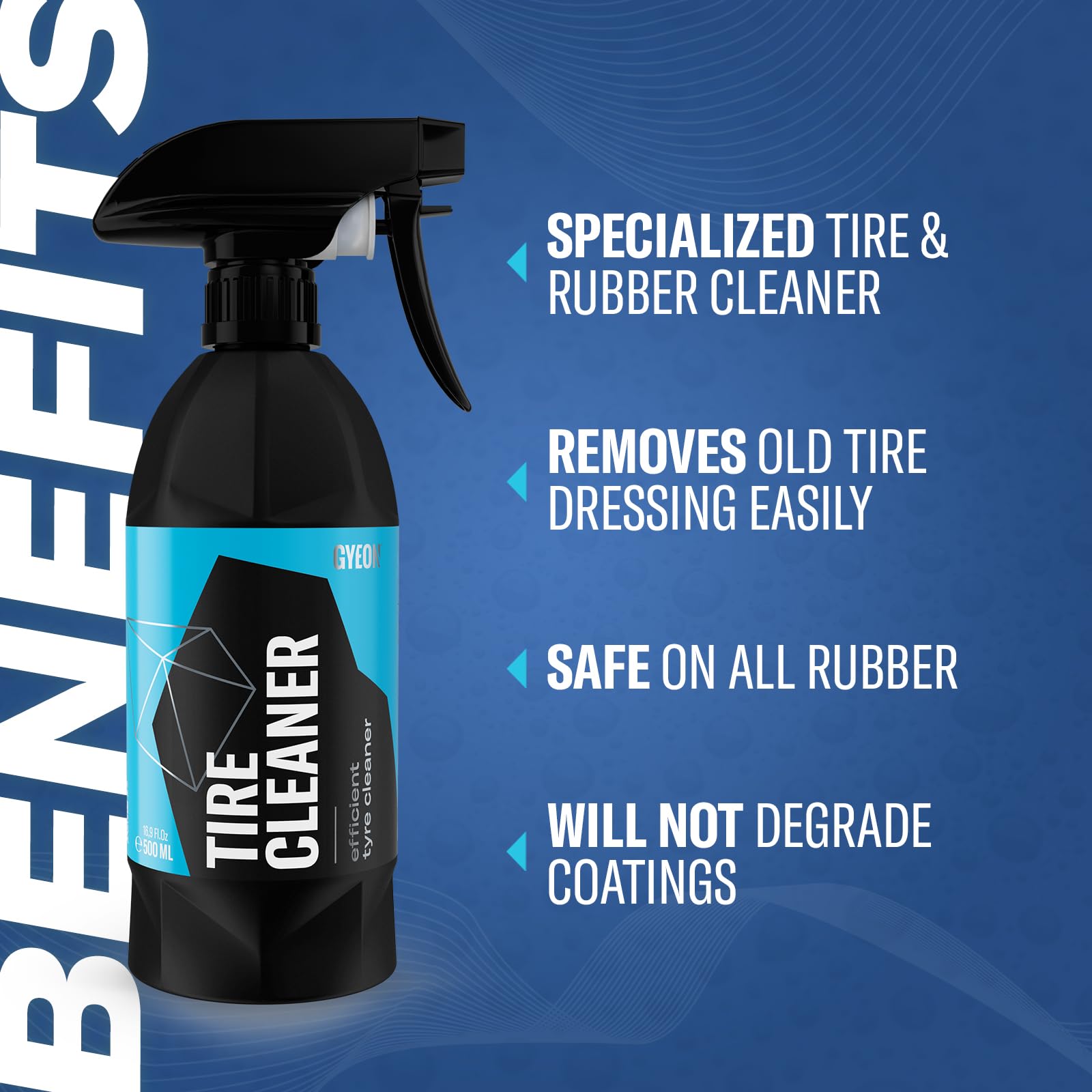 Gyeon Tire Cleaner 500ml - Deep Clean Tires & Rubber - Safe on All Finishes