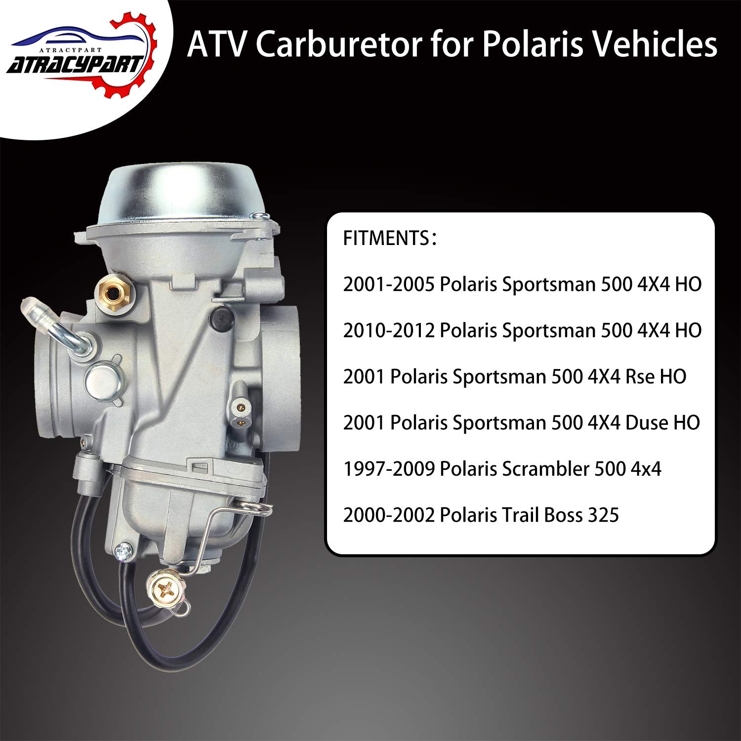 Atracypart Carburetor Carb For 2001-2005 & 2010-2012 Polaris Sportsman 500 4X4 Ho  1997-2009 Polaris Scrambler 500 4X4  2000-200