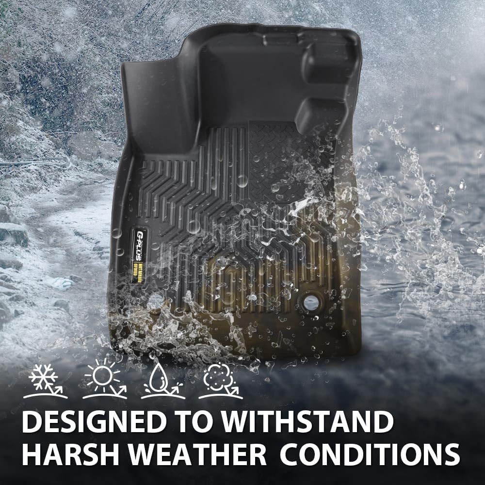 G-PLUS Floor Mats Compatible with Honda Accord 2023-2024 All Weather Full Cover Protection 1st & 2nd Row Liner TPE Car Floor Car
