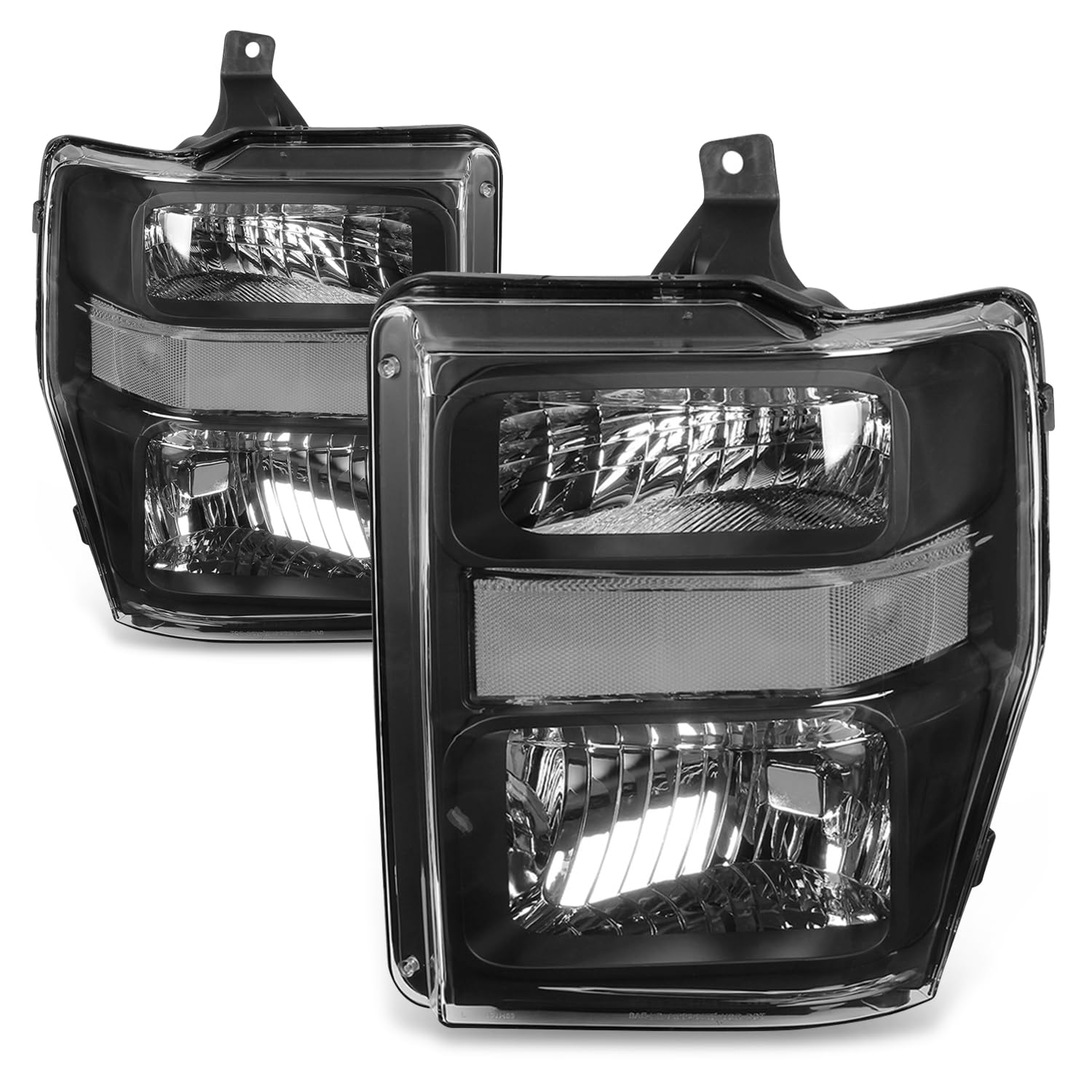 Auto Dynasty Factory Style Halogen Headlights Assembly Compatible With Ford F250 F350 F450 F550 Super Duty 2Nd Gen 2008-2010, Dr