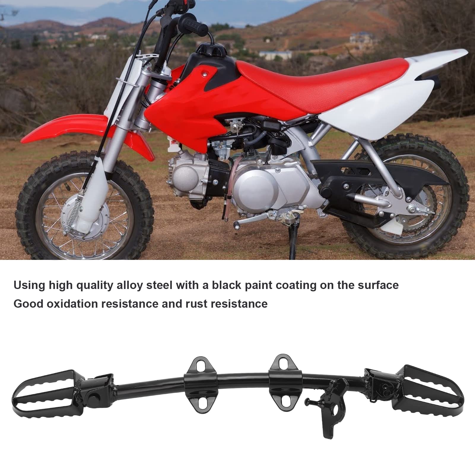 Footpegs Mount Bracket, Motor Footpeg Mount Bracket, Steel Alloy Black Replacement For Crf50 50Cc 70Cc 110Cc 125Cc Pit Bikes
