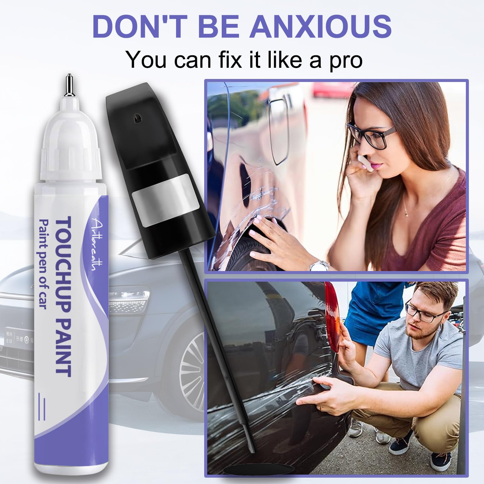 Touch Up Paint for Mercedes Benz Iridium Silver(775/9775)-Exact Match-Chips and Nicks TouchUp Paint Pen Scratch Repair Car Acces