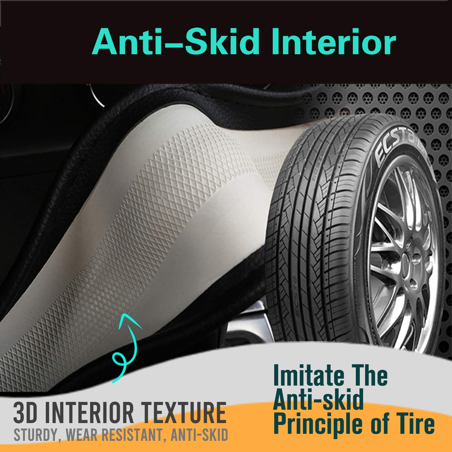Pinctrot Small Size Steering Wheel Cover Great Grip With 3D Honeycomb Anti-Slip Design, 14 Inch (Wine Red)