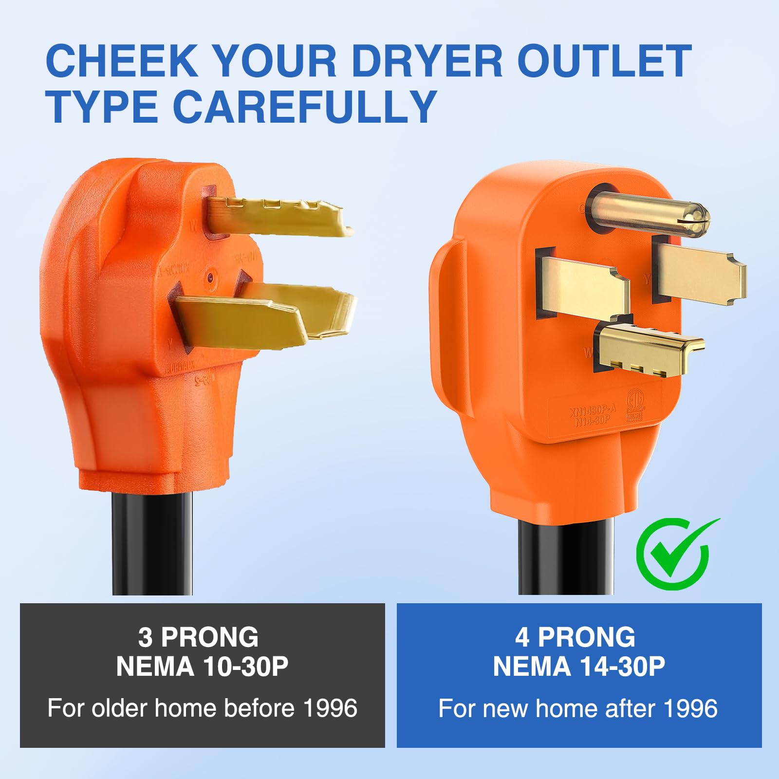 Nilight Ev Adapter Cord 30 Amp To 50 Amp 4 Prong Pure Copper New Dryer Outlet To Ev Plug Conversion Heavy Duty 10 Gauge Wire Nem