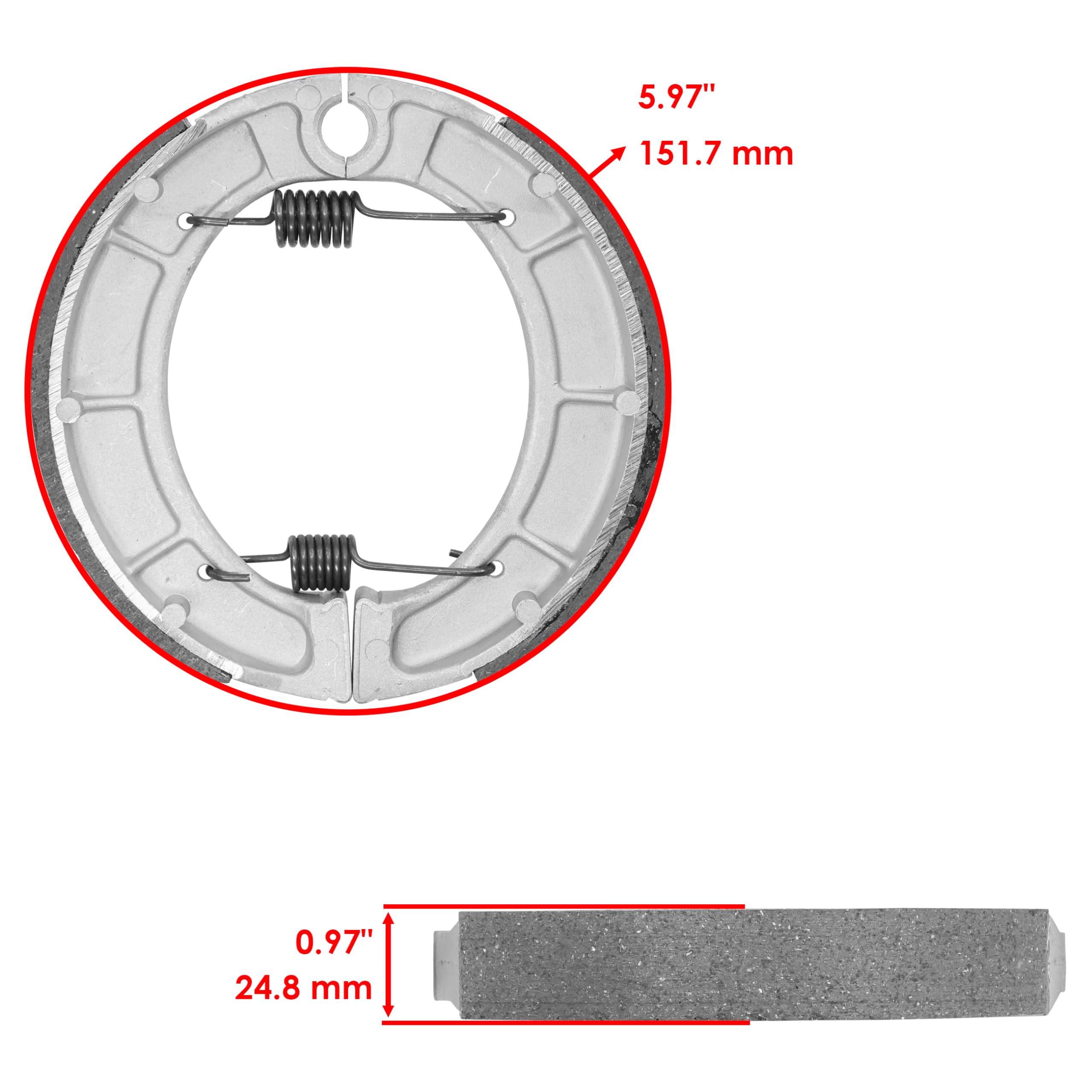 Caltric Rear Brake Shoes Compatible With Yamaha Bear Tracker 250 Yfm250 Yfm-250 Yfm 250 1999-2004 New