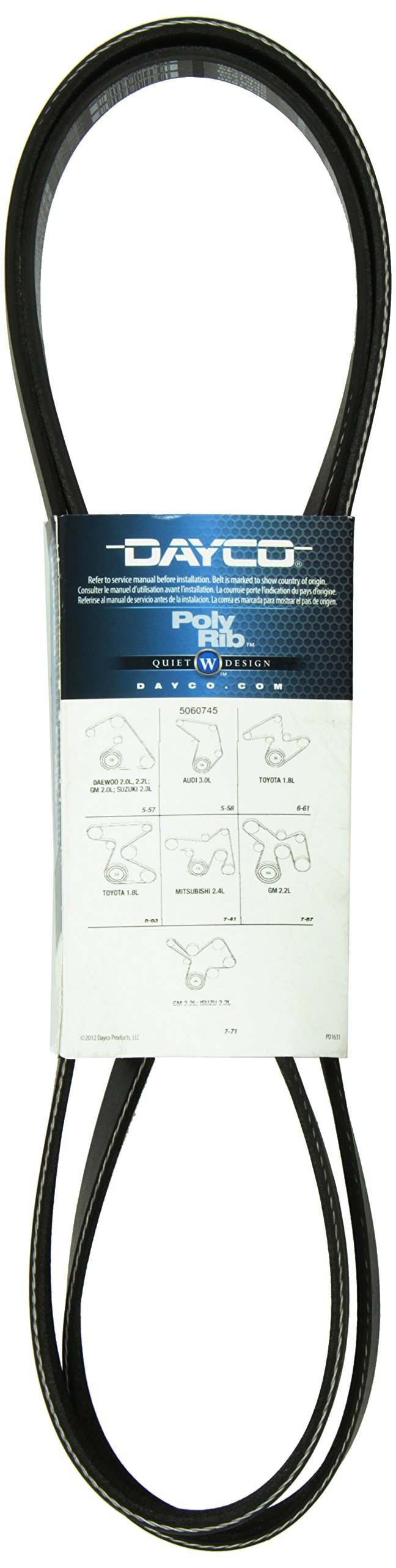Dayco 5060745 Serpentine Belt , Black