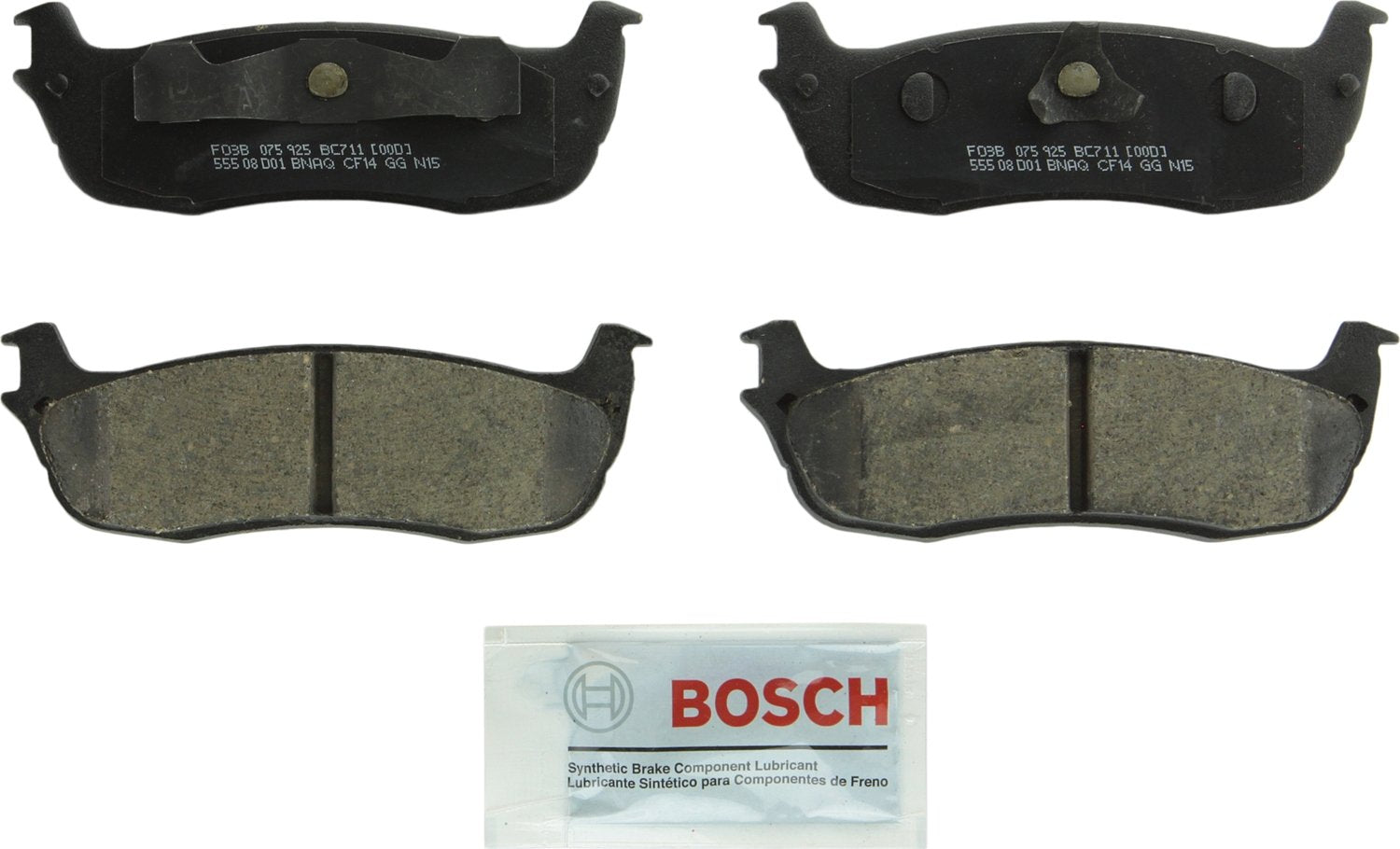 BOSCH BC711 QuietCast Premium Ceramic Disc Brake Pad Set - Compatible with Select Ford Expedition, F-150, F-150 Heritage, F-250/
