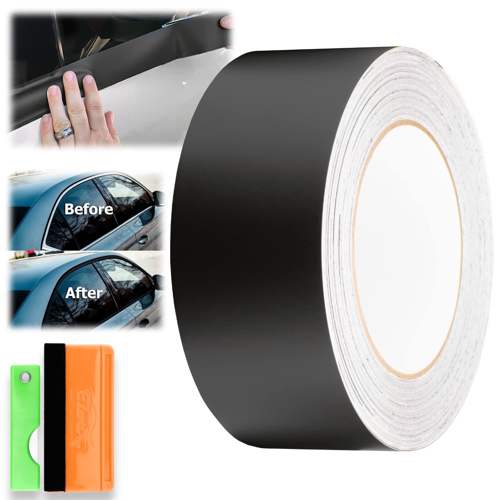 Free Tool Kit Matte Black Vinyl Wrap Kit For Black Out Chrome Delete Window Trim Door Trim 2' X100Ft