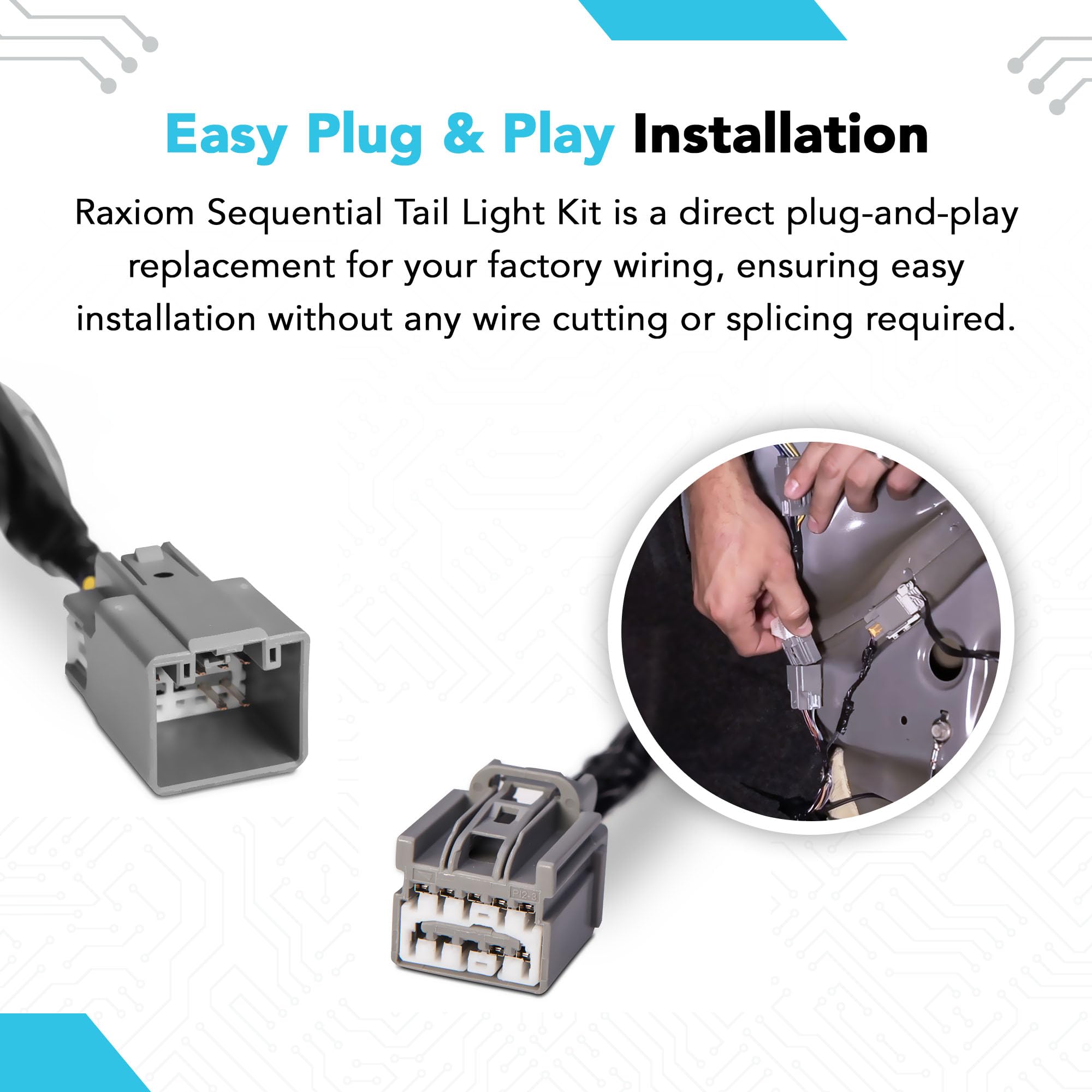 Raxiom Tail Light Sequencer Harness Kit for Mustang 2010-2020 - Plug and Play, Tail Light Sequential Harness