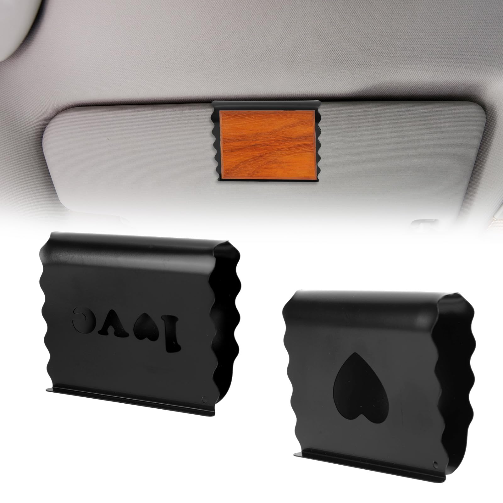 Penitue 2pcs Vehicle Sun Visor Clip Compatible with Drift Car Air Freshener (Freshener Not Included), Metal Visor Clip Auto Acce