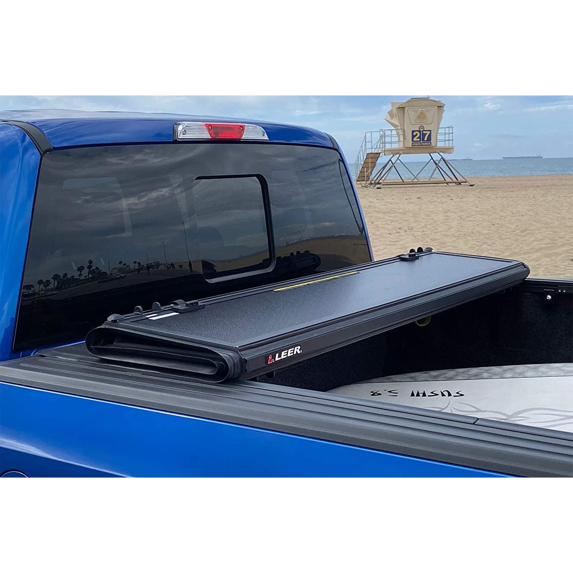 Leer Hf650M Quad-Folding Truck Bed Tonneau Cover, Fits Toyota Tacoma With Track System, Years 2016-2023, 5'2 Truck Bed, Black