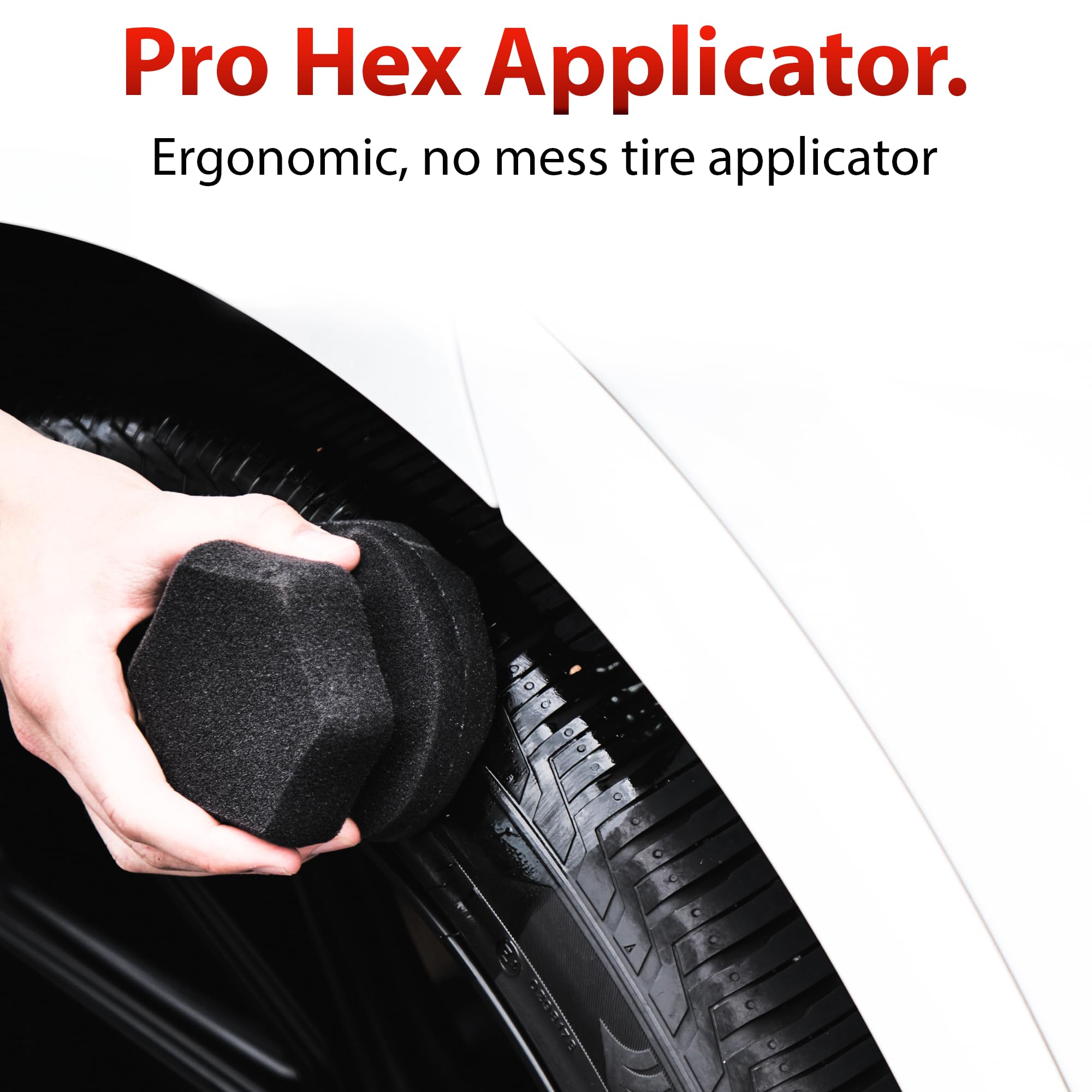 Adam's Polishes Pro Tire Hex Grip Applicator - Foam Sponge Tool for Tire Shine - 1 Pack - Black - Model APP-10