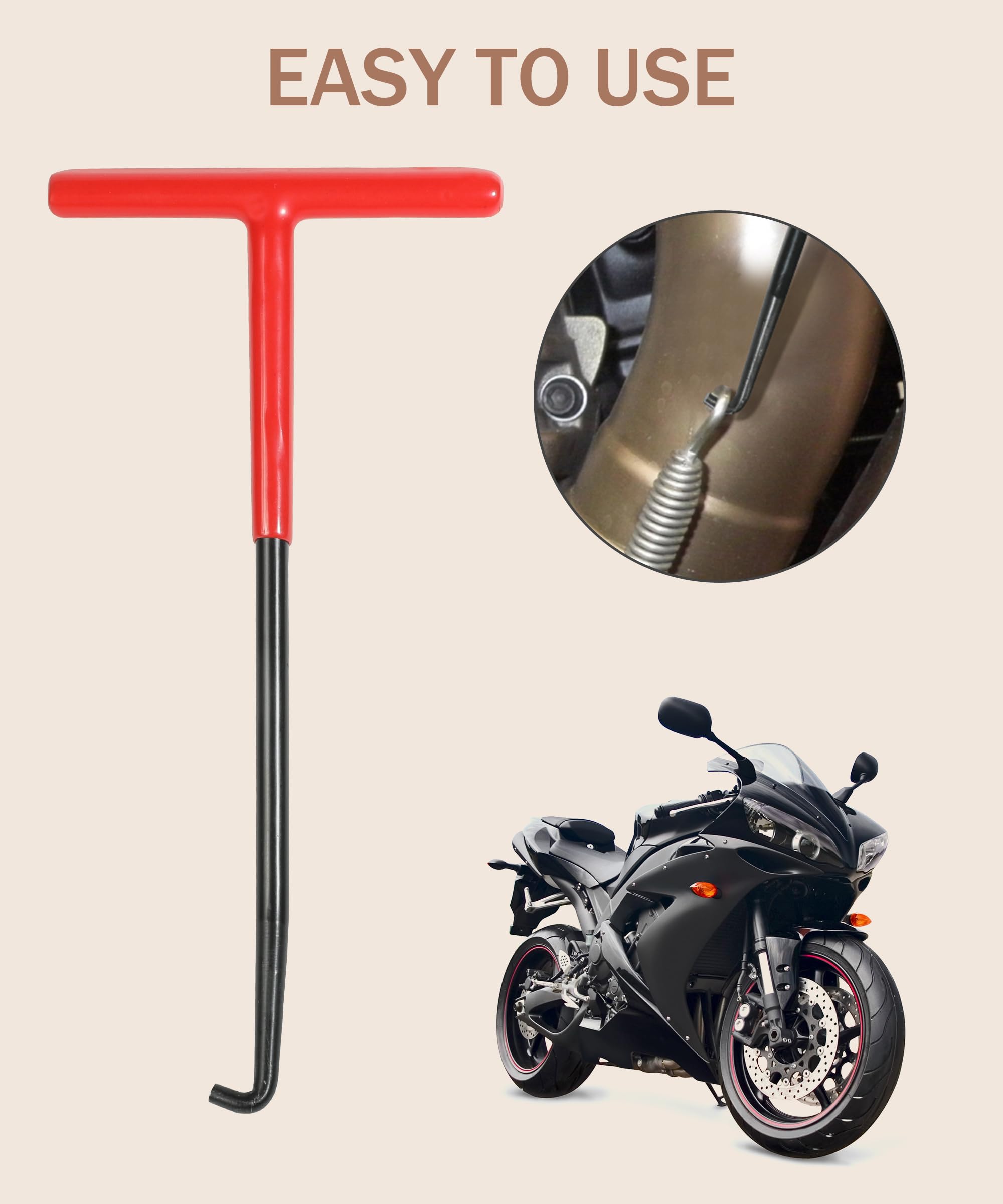 Bylikeho Motorcycle Exhaust Spring Puller Tool,Car Accessories T Handle Exhaust Spring Hooks Puller With Rubber Coating,Exhaust