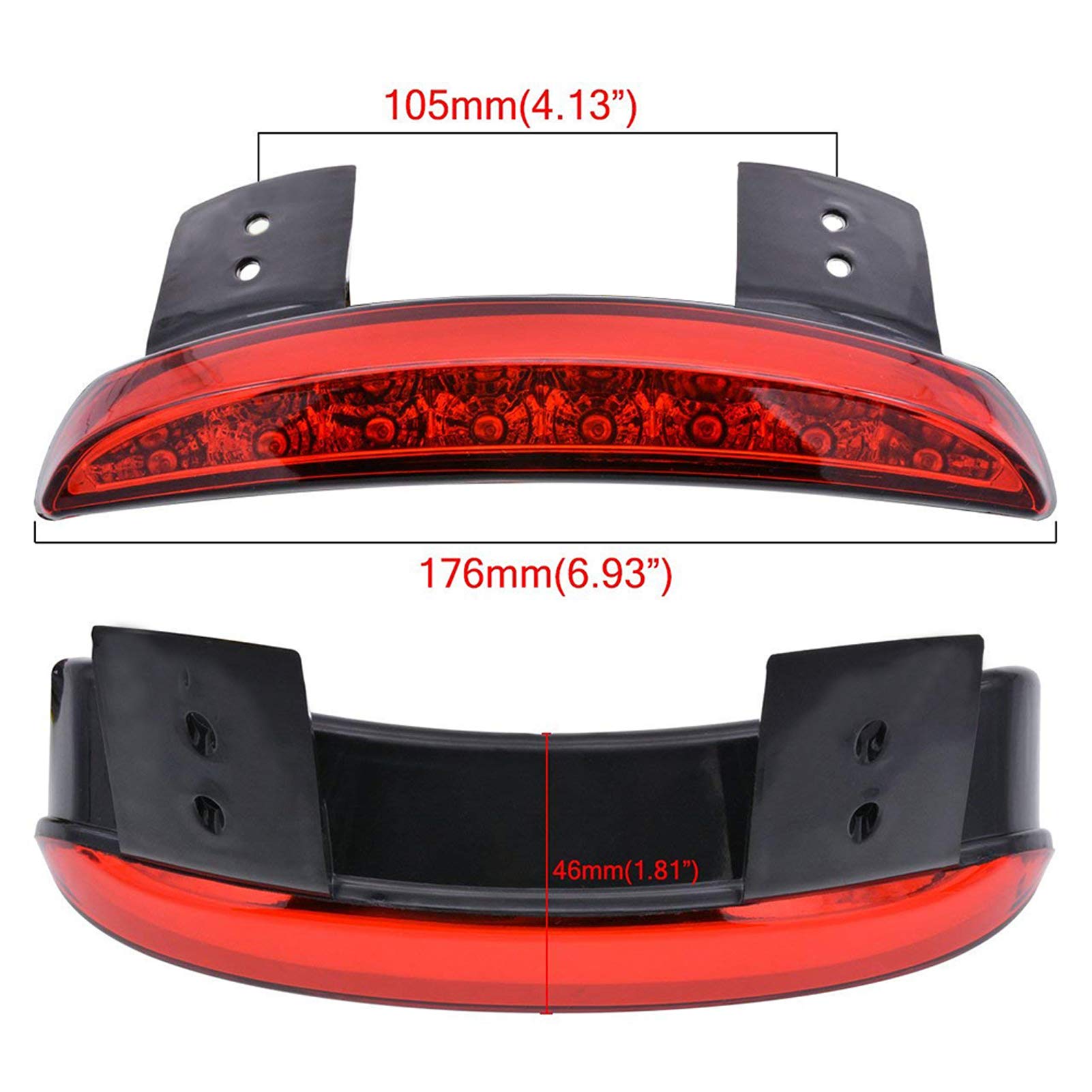 ANKIA Motorcycle Chopped Rear Fender Edge LED Brake License Plate Tail Light Stop Running Light Turn Signal Lamp for Harley Spor