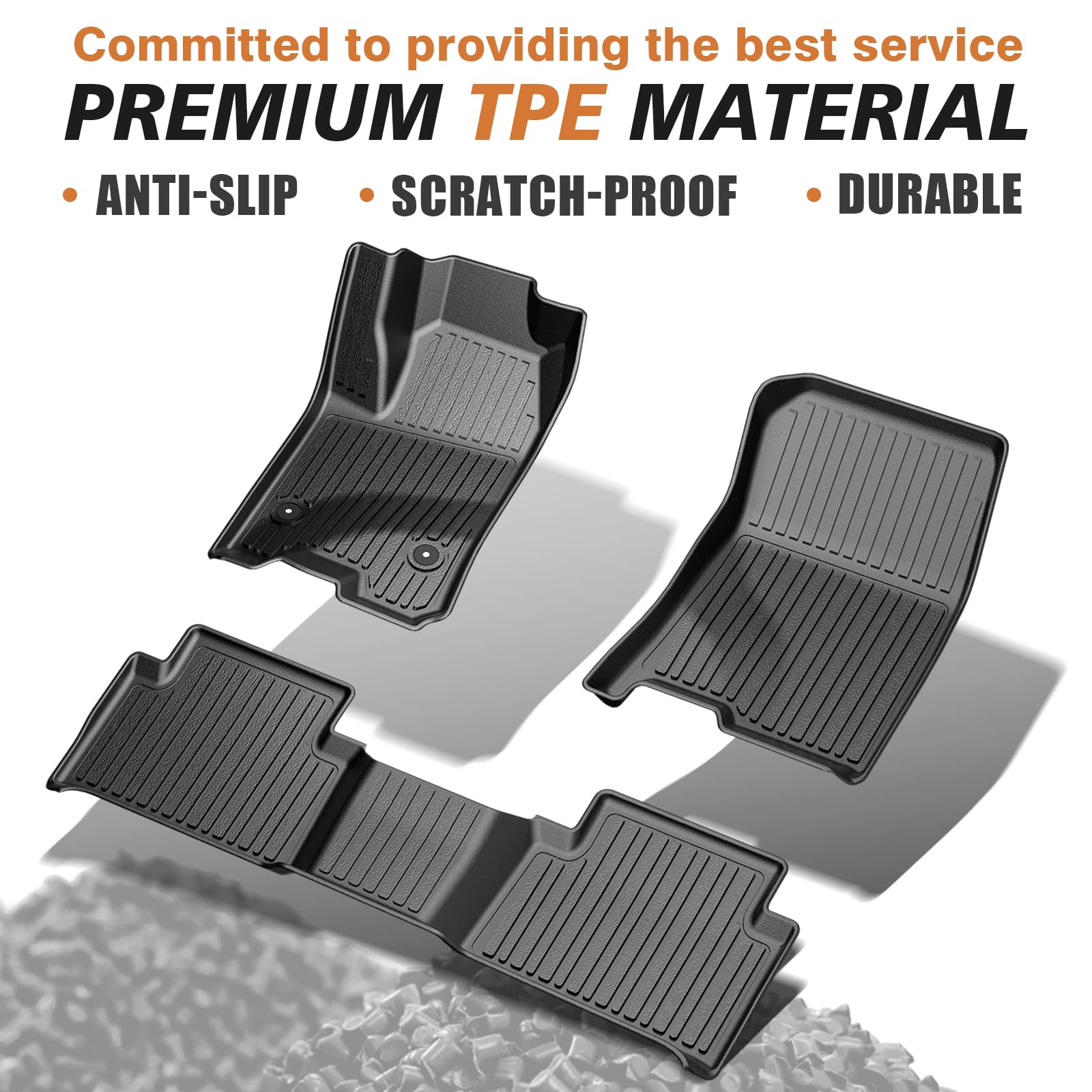 Triplealiners For 2025 2024 2023 Colorado & Canyon Floor Mats Crew Cab 1St & 2Nd Row All Weather Tpe Material Front Rear Full Se