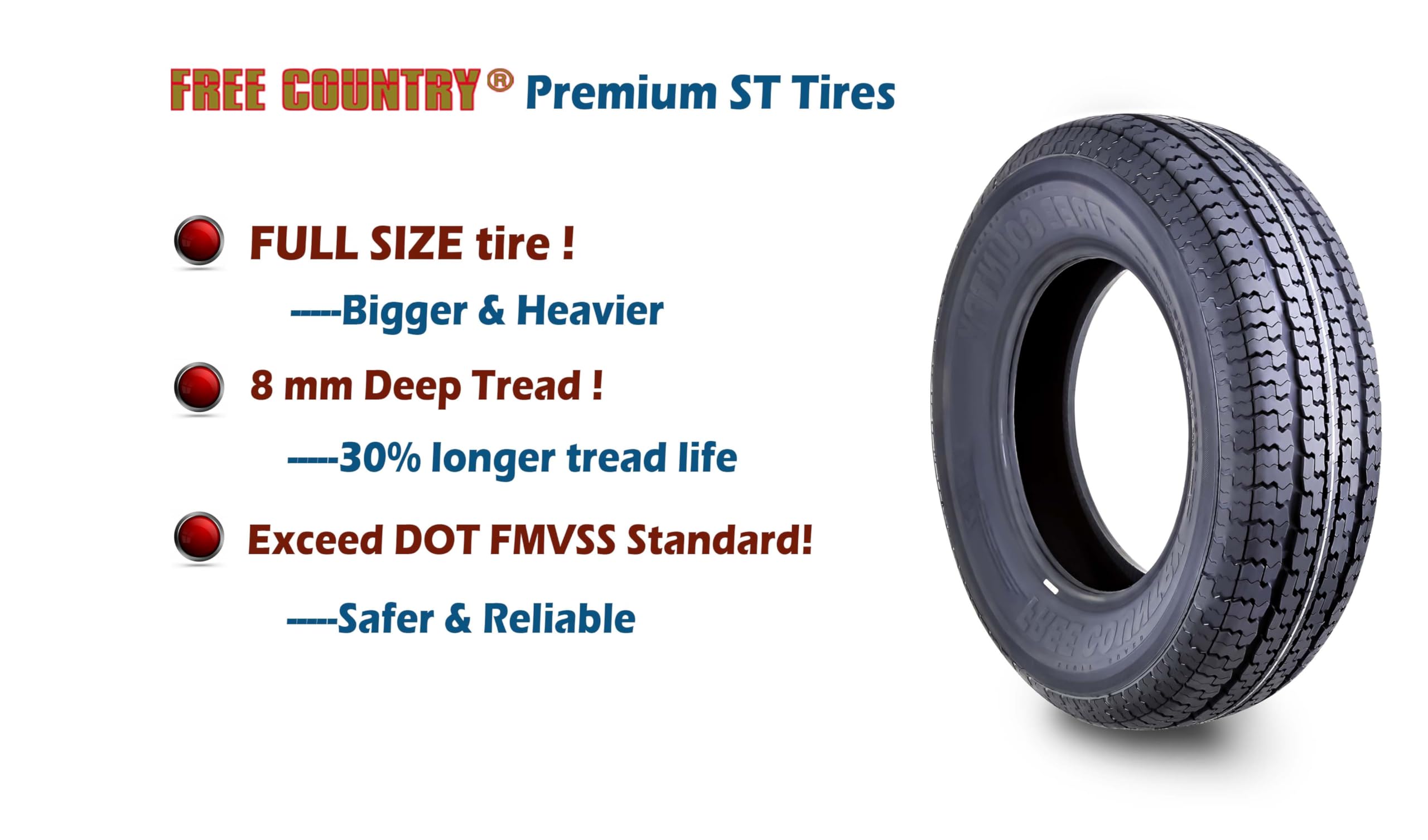 Grand Ride One Premium Trailer Tire St225/75R15 Radial 10Pr Load Range E W/Featured Scuff Guard