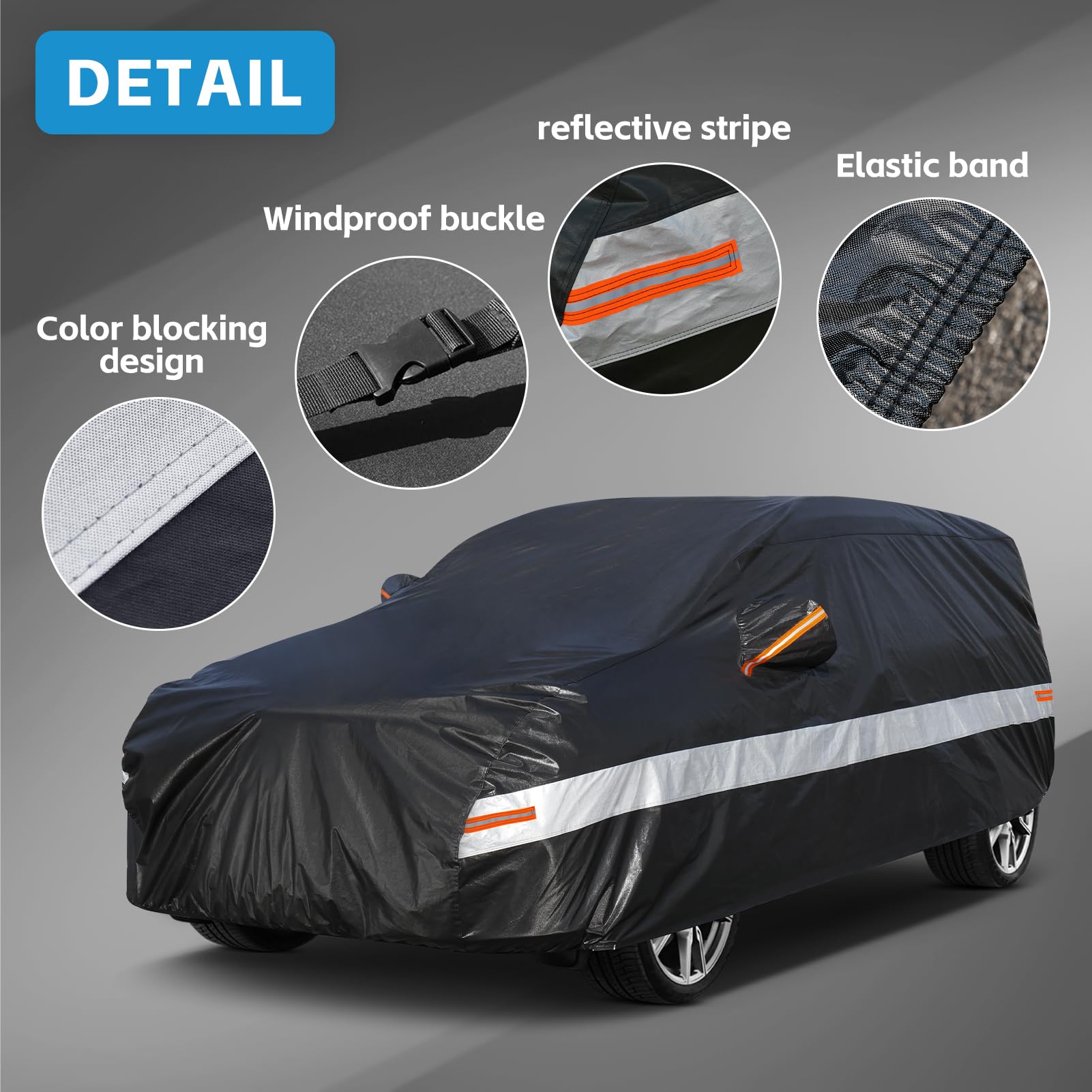 Holthly 100% Waterproof Outdoor Car Covers For Suv, 10 Layers Car Cover Waterproof All Weather Rain Snow Uv Protection. Custom F