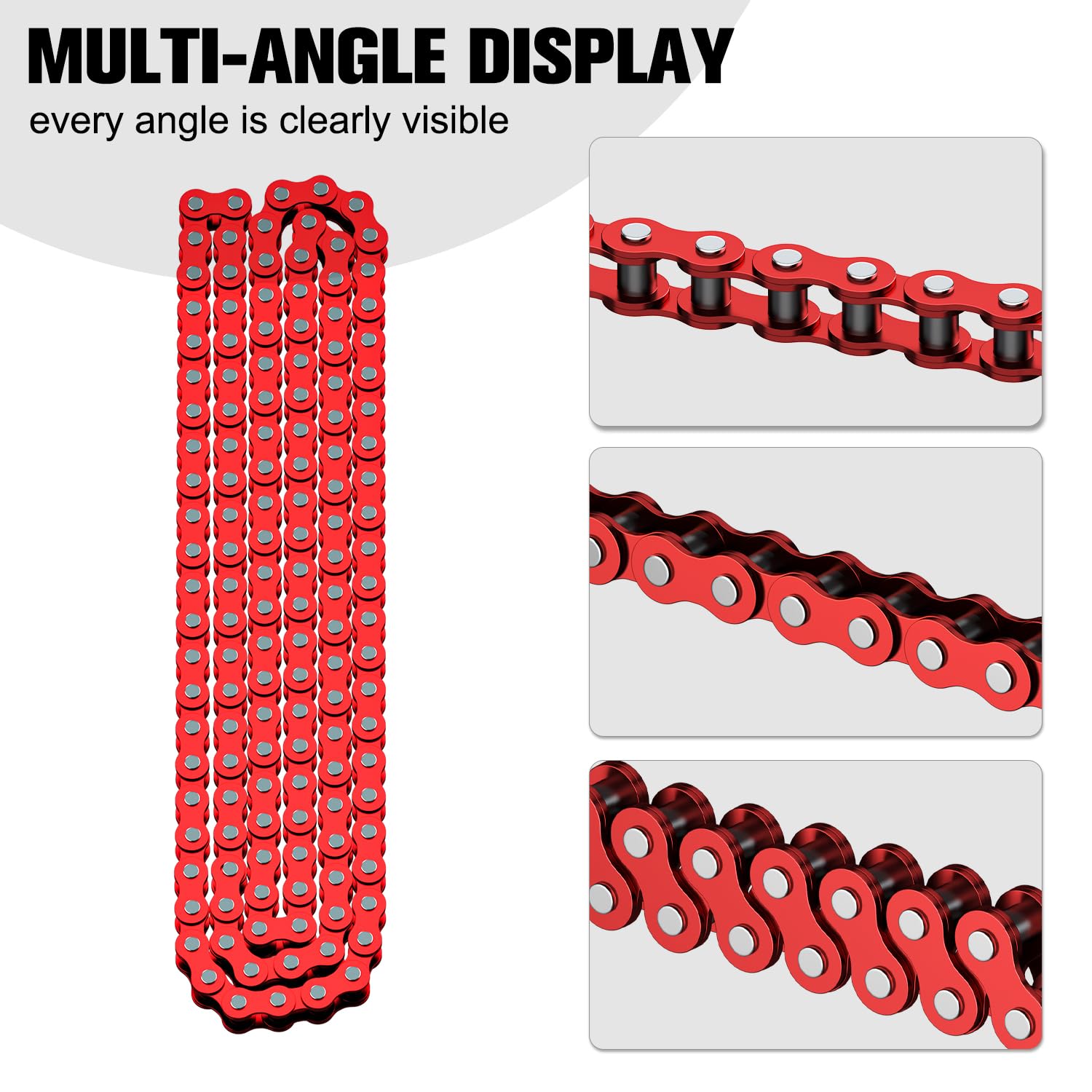 CILOYU 35 Chain for Mini Bikes - Red Metal, Compatible with Coleman CT100U, Baja DB30, Motovox MBX10, Model CO-CH35-RD