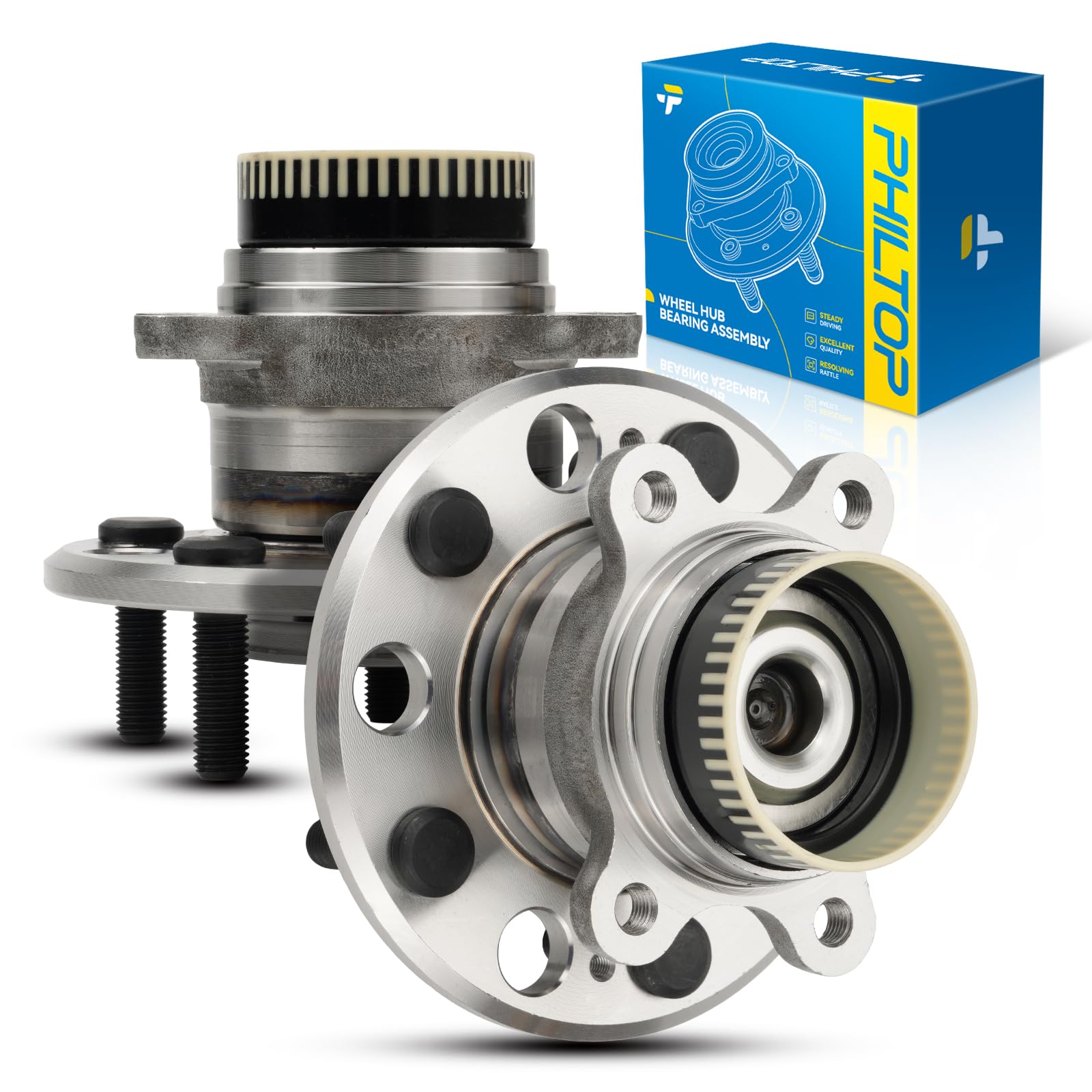 PHILTOP 512437 Rear Wheel Hub Bearing Assembly for Azera 2011-2017, Cadenza 2014-2014, Cadenza, Optima, Rondo, Sonata, Sportage,