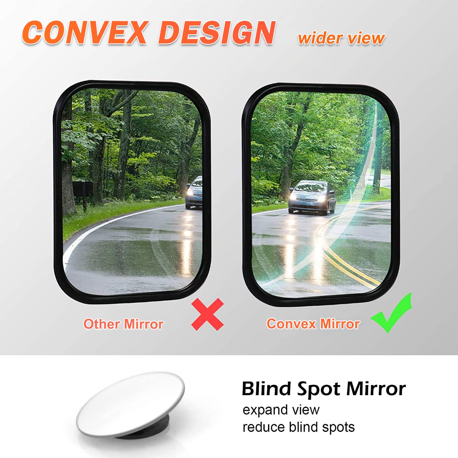Doors Off Mirrors Compatible with Jeep Wrangler JK JL & Unlimited,Anti-shake and Wider View Mirror Door Off Easier Install Door