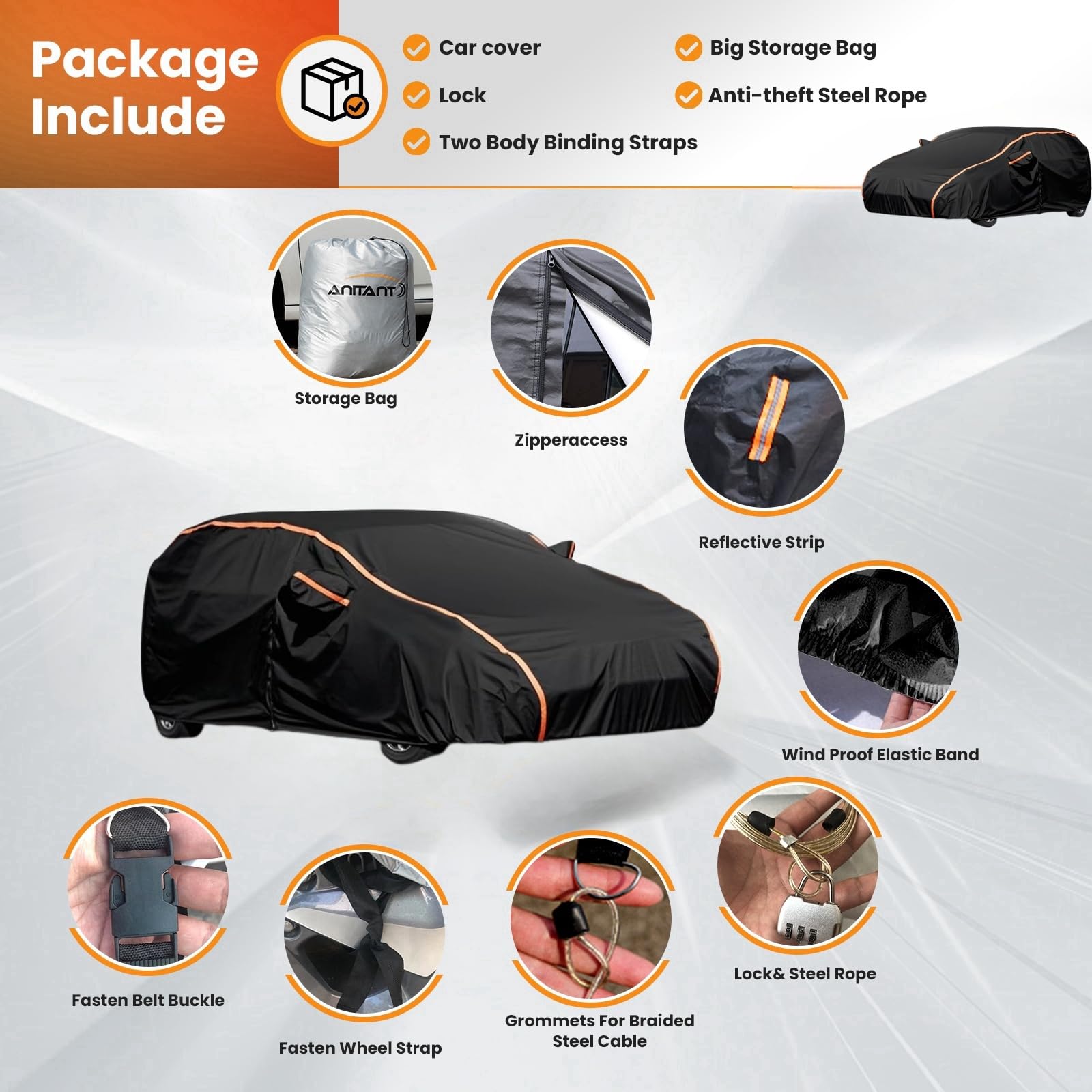 Lightweight Outdoor Hatchback Car Cover Uv Rain Snow Protection Full Exterior Cover Waterproof All Weather Fit Hatchback Golf Gt