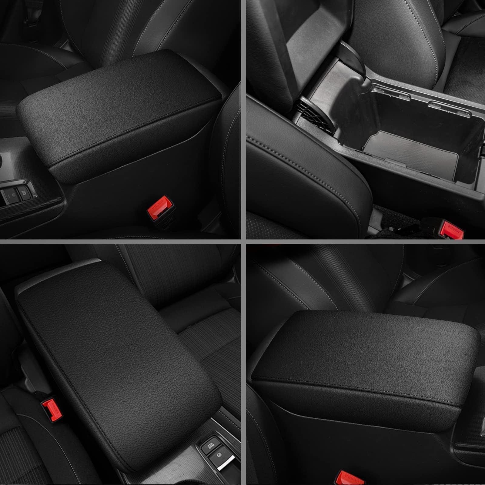 AOMSAZTO Armrest Console Cover for Nissan Altima 2019-2025, Black Leather, Model BLKF40