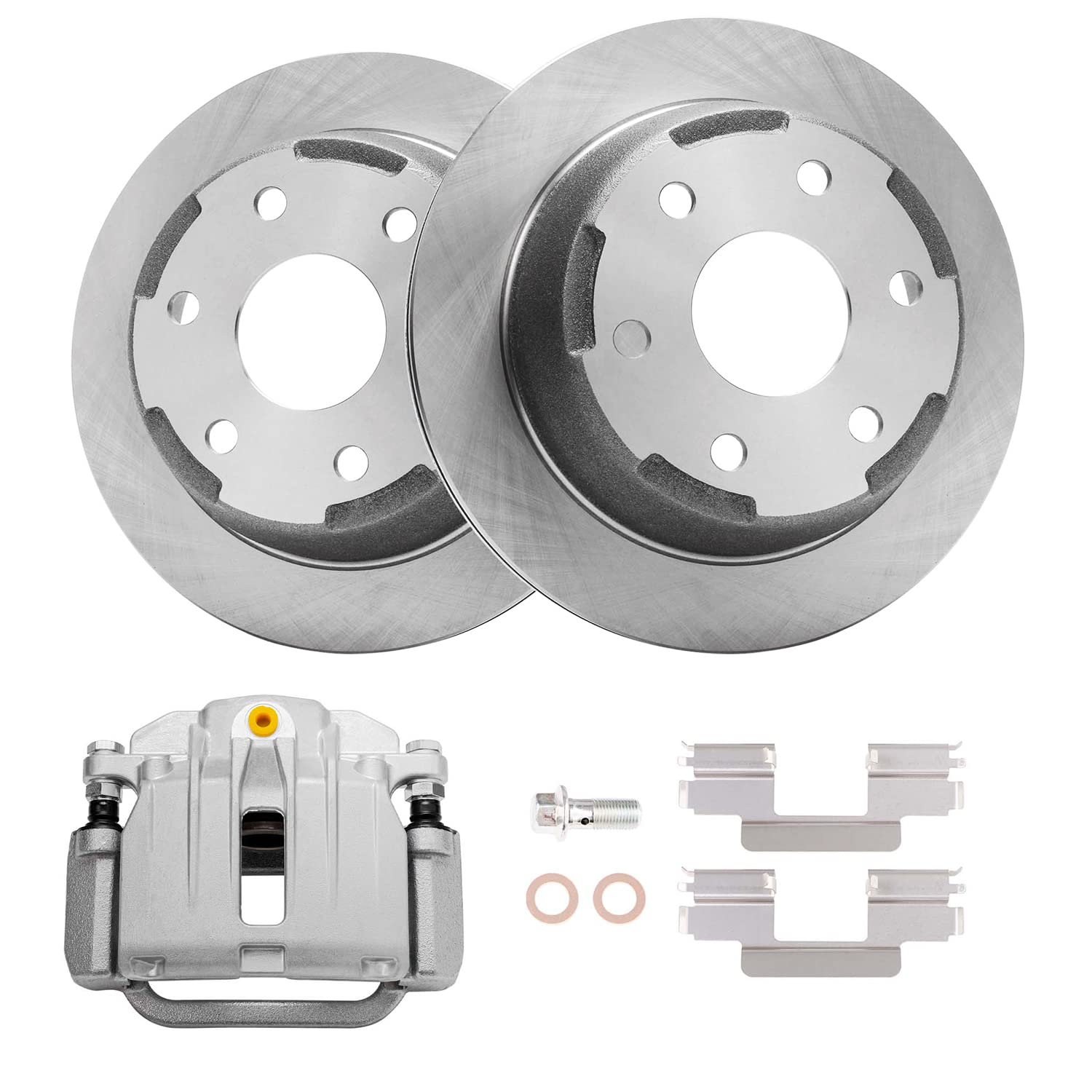 Detroit Axle - Rear Disc Rotors Left Brake Caliper Replacement for 2003-2006 Chevrolet GMC Silverado Sierra 1500