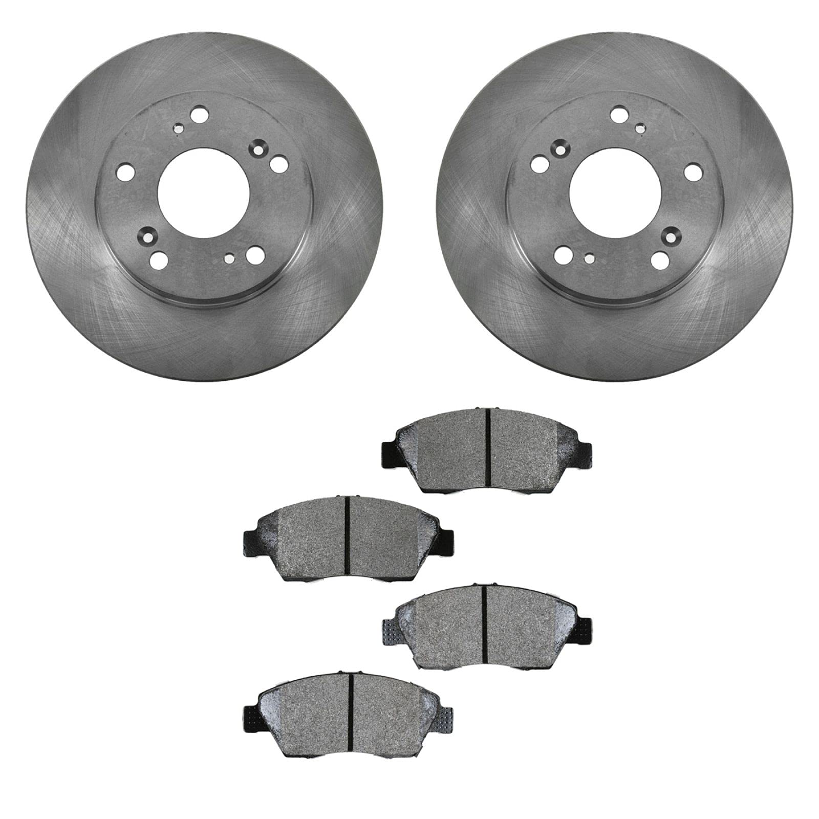 Trq Front Brake Pad & Rotor Kit Brake Pads Brake Rotor Semi-Metallic Compatible With 2002-2006 Acura Rsx 2006-2011 Honda Civic 2