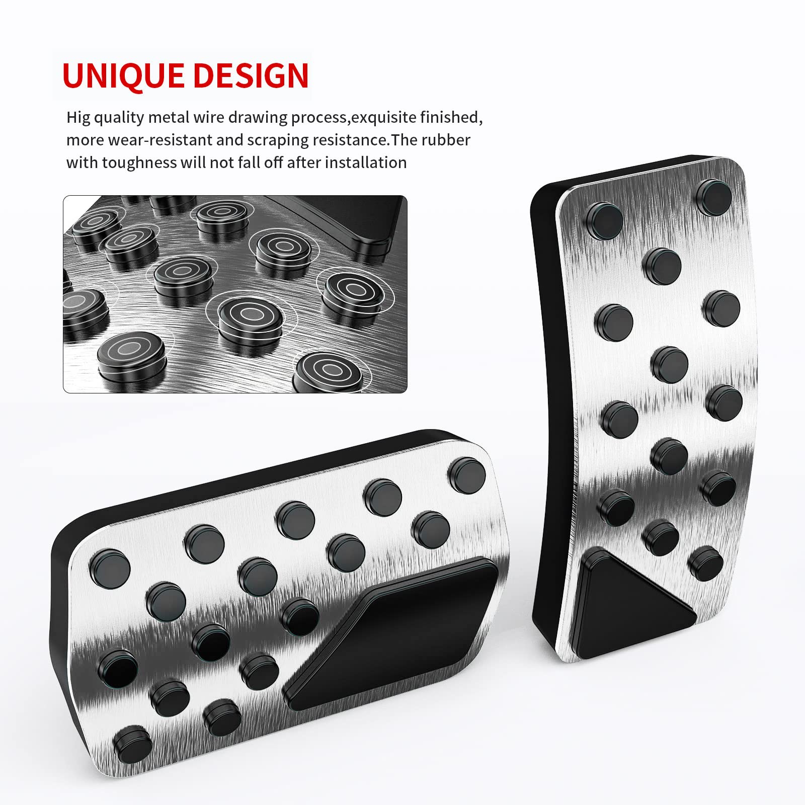 Aluminum Alloy Pedal Cover For Jeep Grand Cherokee 2011-2024 2025 Dodge Durango 2011-2024 2025 No Drilling Aluminum Brake And Ac