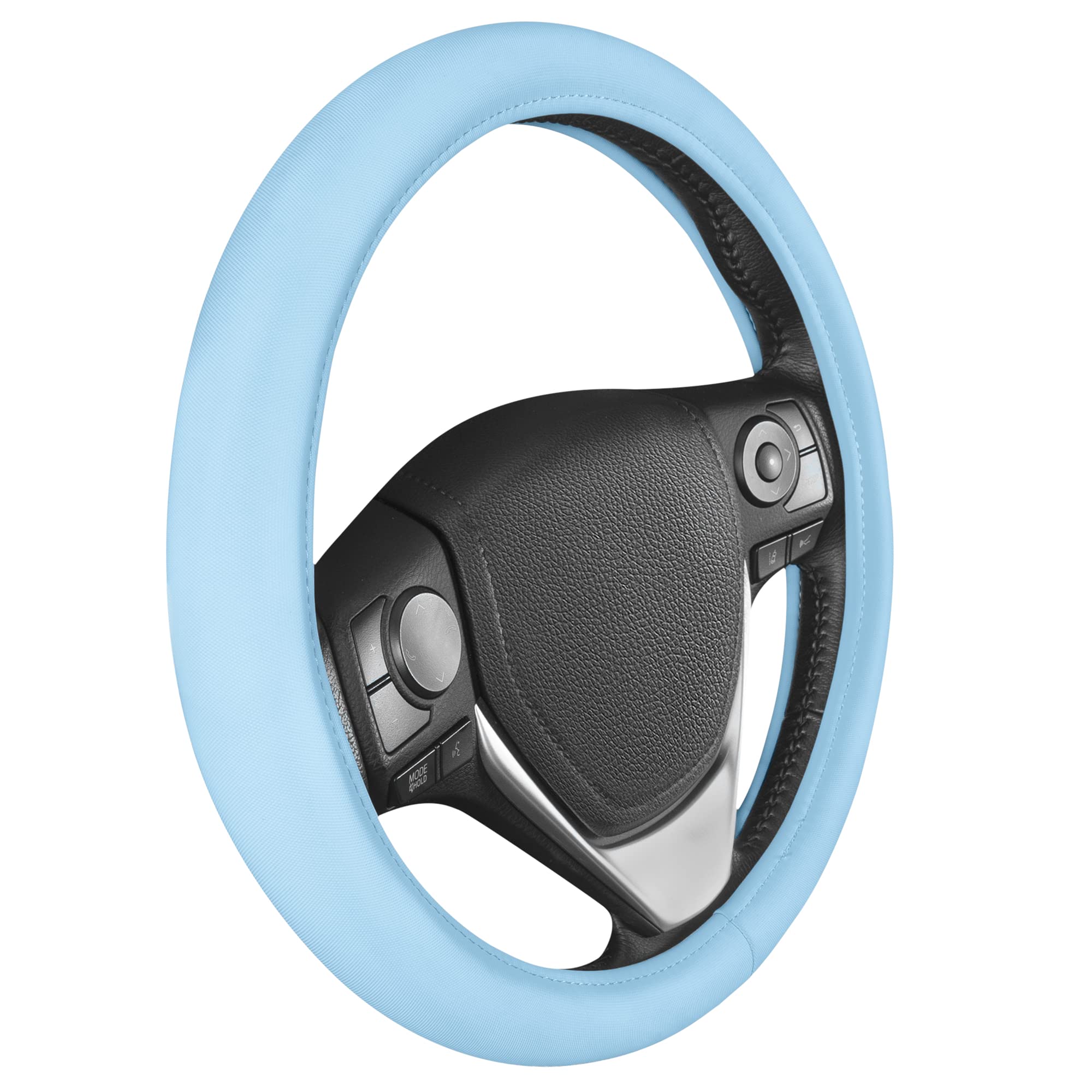 Bdk Ultra Soft Blue Steering Wheel Cover, Unisex Car Accessories Non-Slip Comfy Soft Grip Faux Leather Auto Steering Wheel Cover