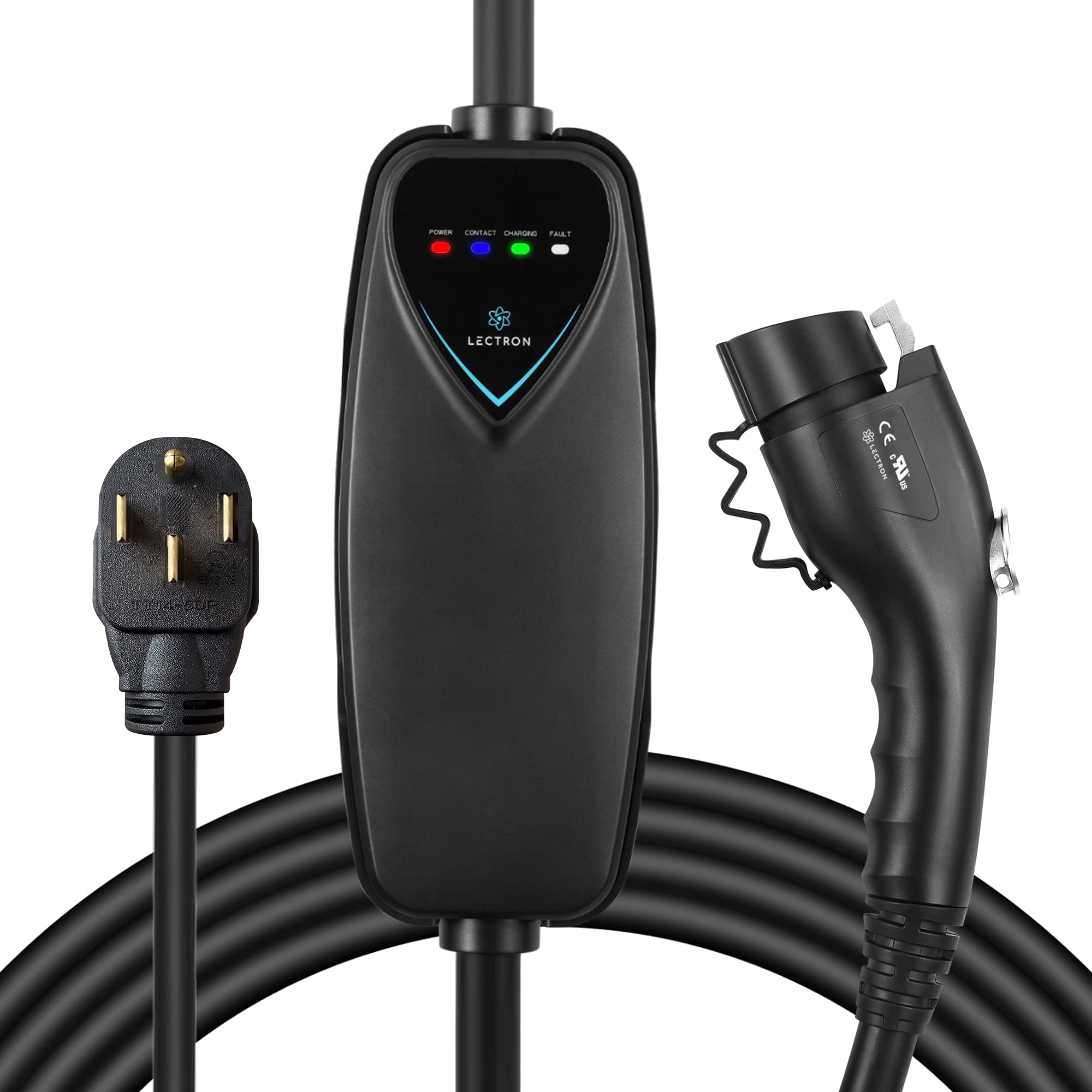 Lectron Level 2 Ev Charger - Etl Certified, 240V, 40 Amp, Nema 14-50 Plug, 16 Ft Extension Cord & J1772 Cable- Portable Electric