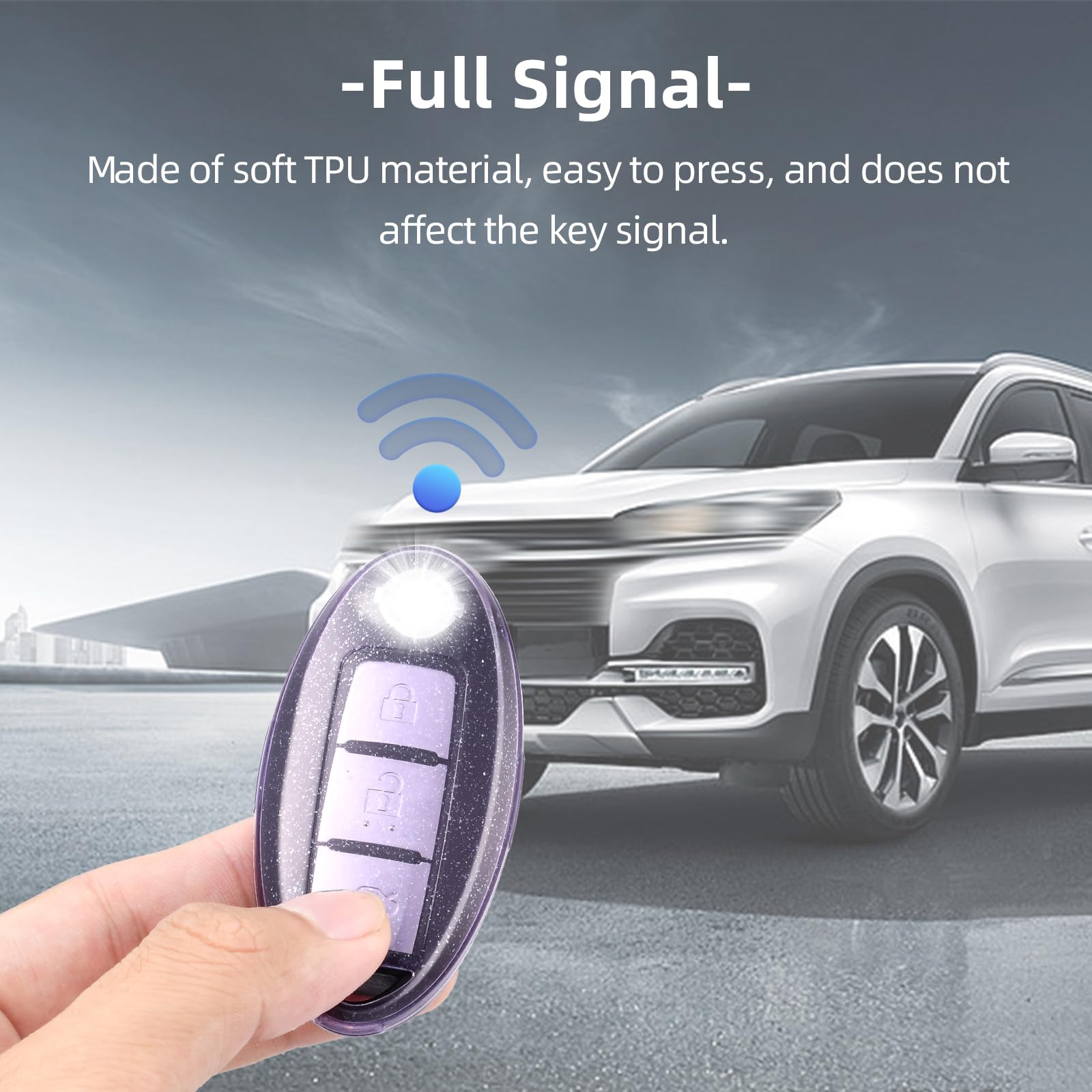 Offwego Compatible With Nissan Key Fob Cover, Soft Tpu Key Cover Shell Fit For 2011-2023 Nissan Altima Maxima Rogue Armada Pathf