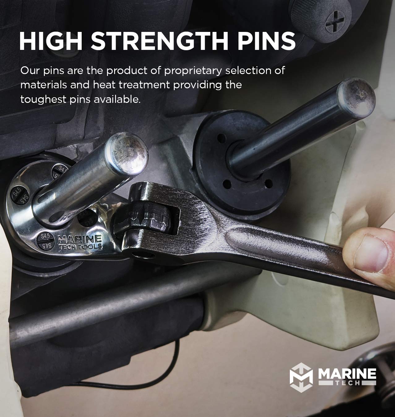 Marine Tech Tools 35mm Outboard Pin Wrench (AMT0009) with L-6 Pins, Tilt Cap Removal tool, Tilt Caps fit SHOWA Manufactured Unit