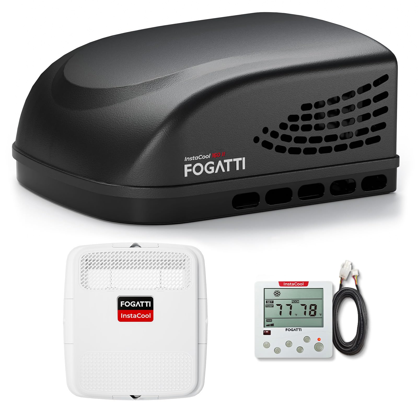 FOGATTI RV Air Conditioner InstaCool 16K BTU Non-Ducted, Rooftop AC Unit RV, All in One Unit, Easy Install, Quiet AC, InstaCool 