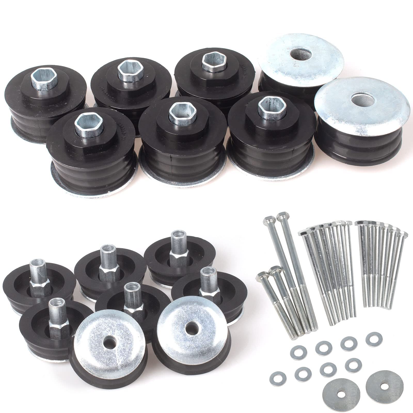 Body Mount Bushing KF04060BK Compatible with Ford F250 F350 2008-2016 Super Duty 2WD 4WD,Polyurethane Cab & Body Mount Steel Sle