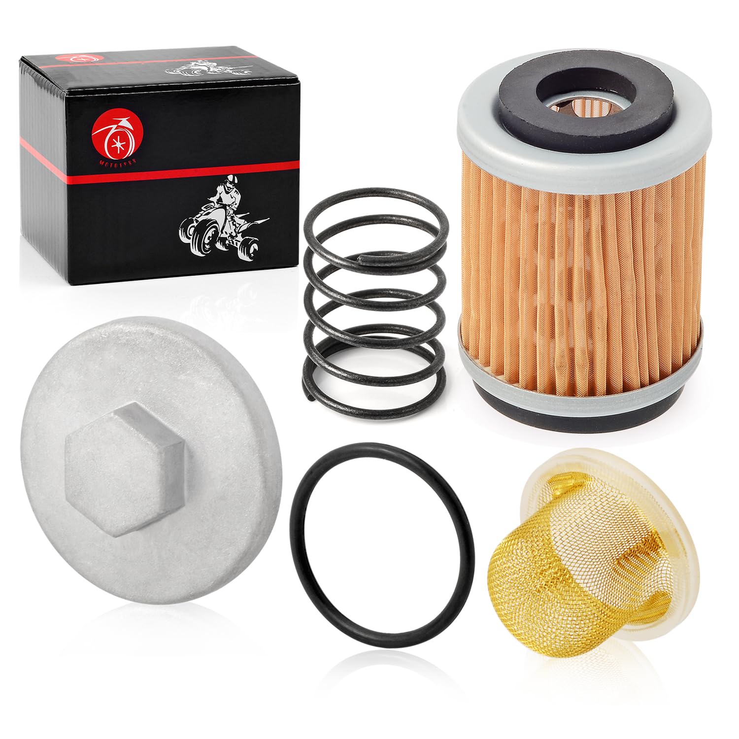 Oil Drain Plug CAP & Spring Oil Filter Strainer For YAMAHA SR185 XT225 BW200 TTR225 TTR230 TW200 MOTO-4 YFM 200 225 Bear Tracker