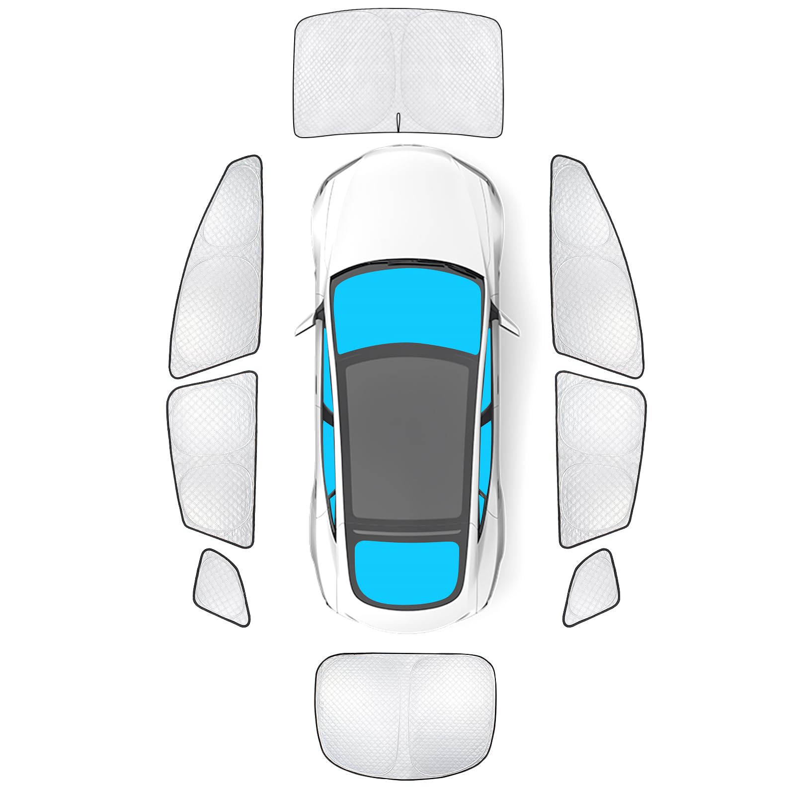 Kmf Windshield Sun Shade Replacement For Tesla Model S Accessories 2021-2024, Side Window Sun Shade,Sun Visor Shield Cover,Rear