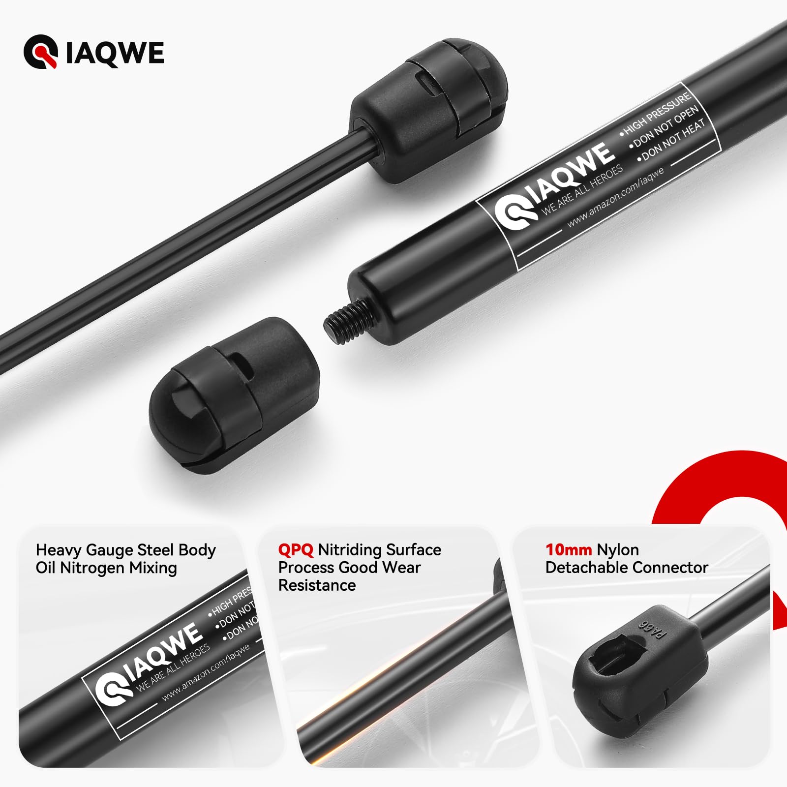 Iaqwe C1615056 12Inch 90Lb/400N Gas Struts Shocks Springs 12'' Lift Support For Snugtop Are Leer Truck Camper Shell Topper Rear