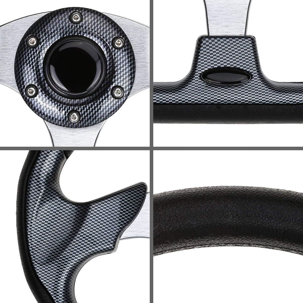 Leapgomax Golf Cart Steering Wheel Fit Ezgo Rxv & Txt, Club Car Ds, Club Car Precedent Tempo, Yamaha Golf Carts(D Shape Design S