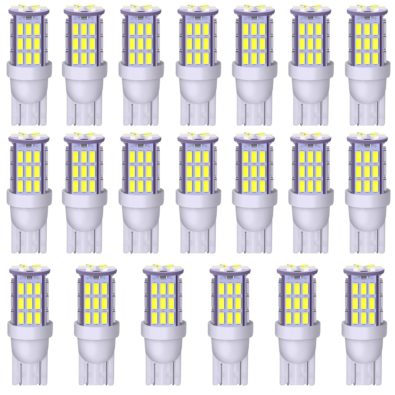 Aoicanki T10 921 194 168 Led Bulbs Cool White 20-Packs, Super Bright 3014 42-Smd Led Replacement 12 Volt Rv Camper Trailer Boat